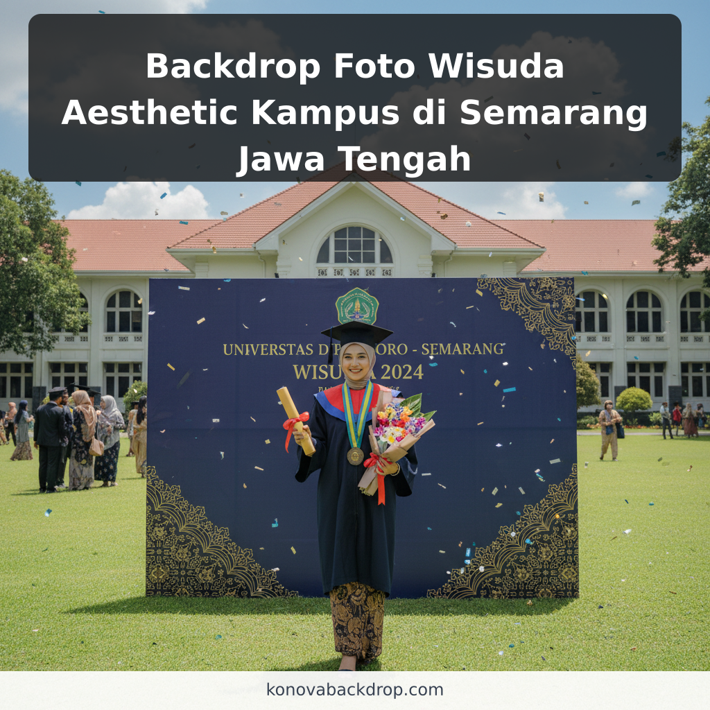 Backdrop Foto Wisuda Aesthetic Kampus di Semarang Jawa Tengah - ilustrasi