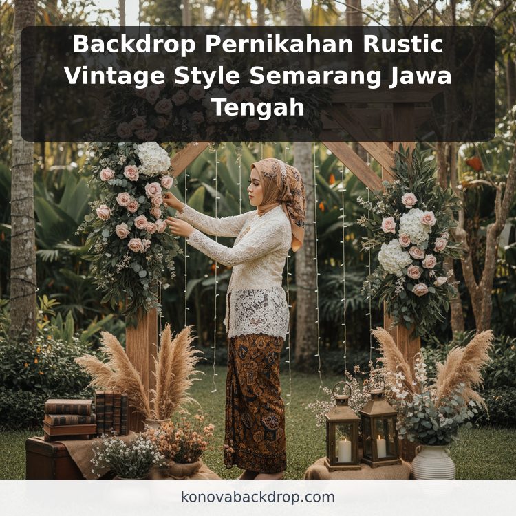 Backdrop Pernikahan Rustic Vintage Style Semarang Jawa Tengah