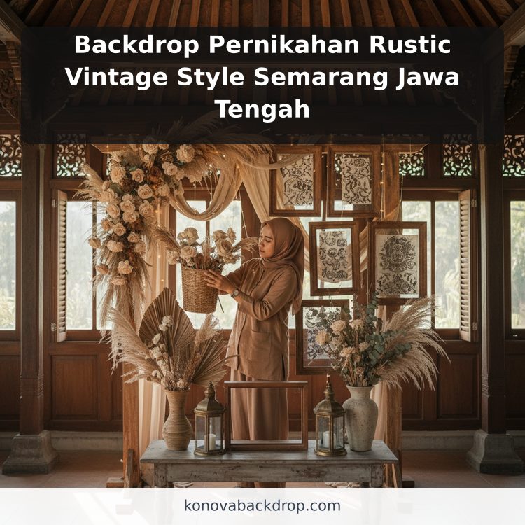 Backdrop Pernikahan Rustic Vintage Style Semarang Jawa Tengah ilustrasi