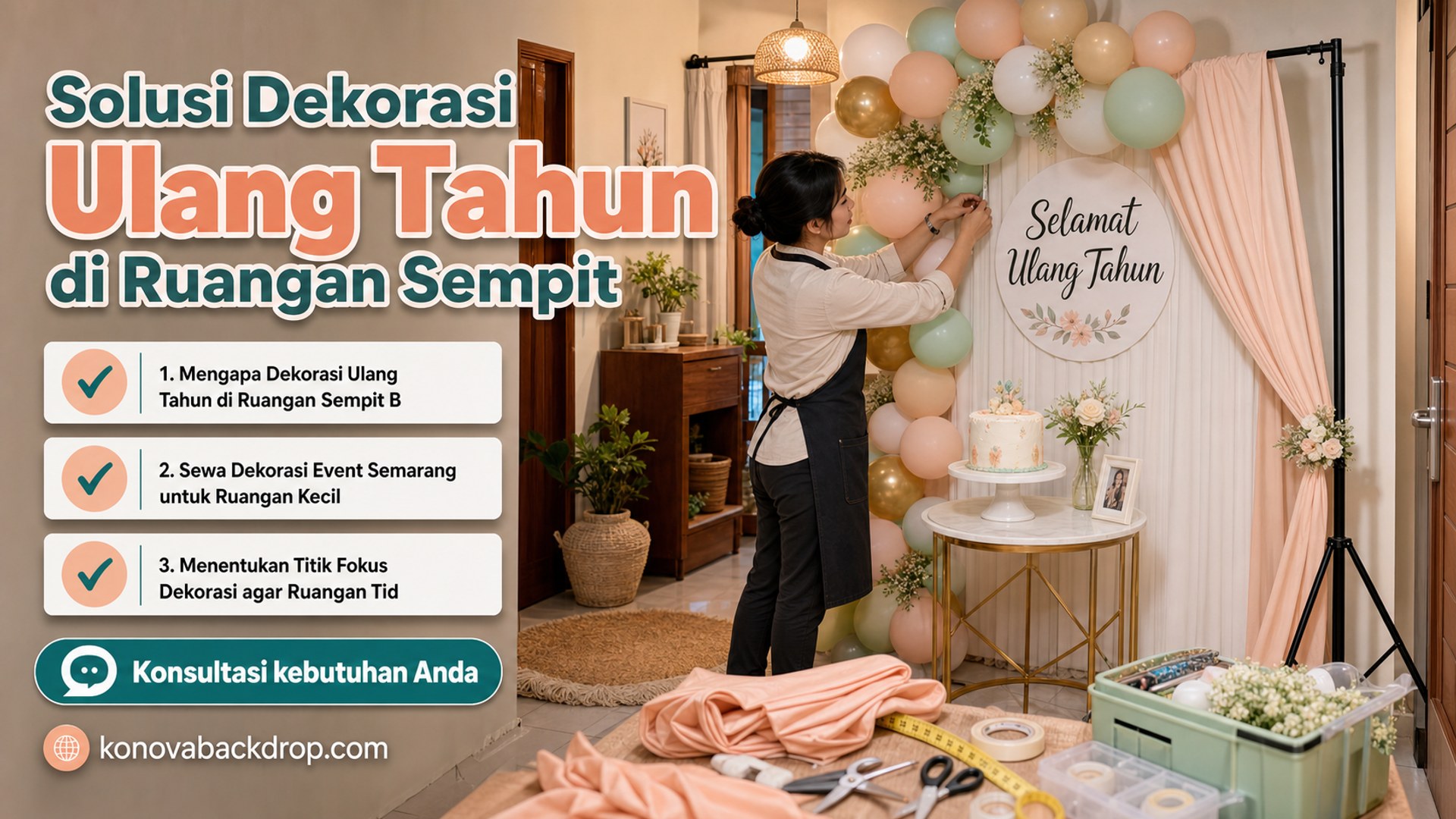backdrop pernikahan Semarang - Solusi Dekorasi Ulang Tahun di Ruangan Sempit