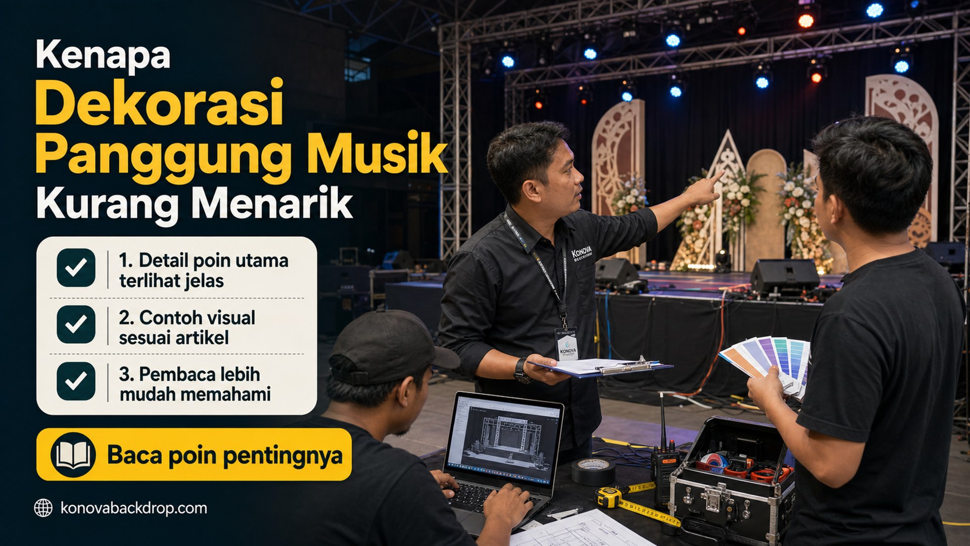 Ilustrasi backdrop pernikahan Semarang - Kenapa Dekorasi Panggung Musik Kurang Menarik
