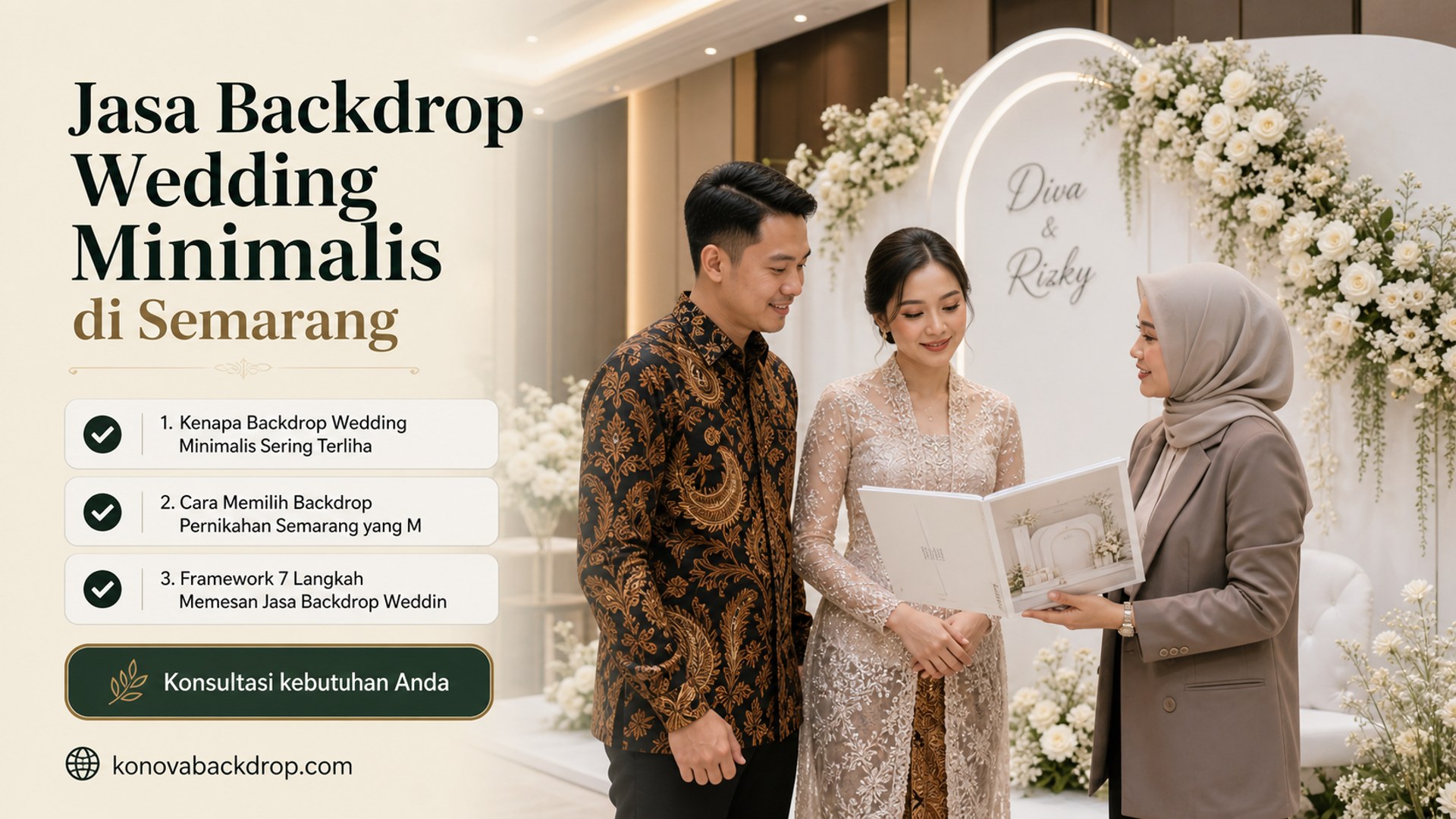 backdrop pernikahan Semarang - Jasa Backdrop Wedding Minimalis di Semarang