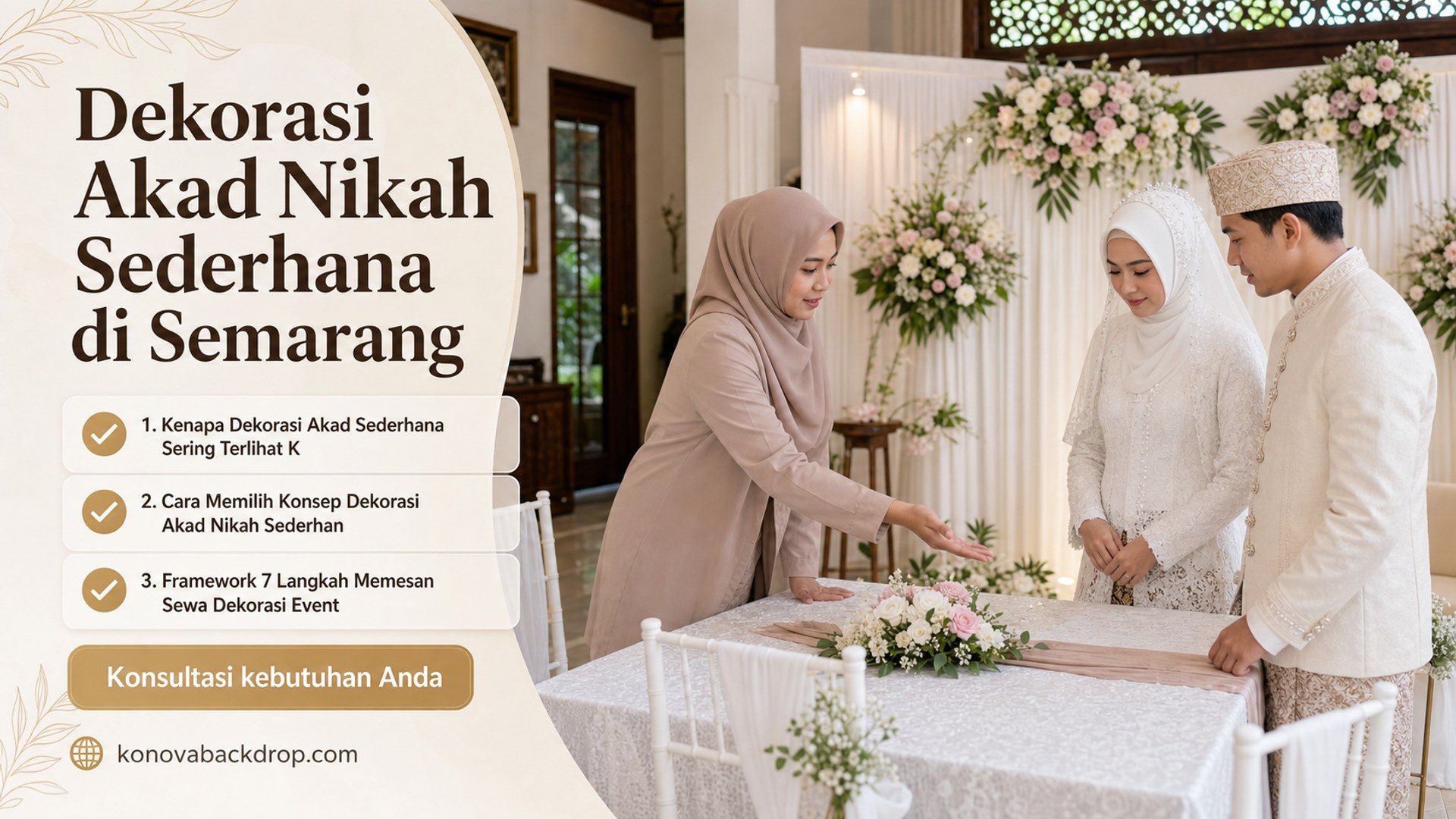 backdrop pernikahan Semarang - Dekorasi Akad Nikah Sederhana di Semarang