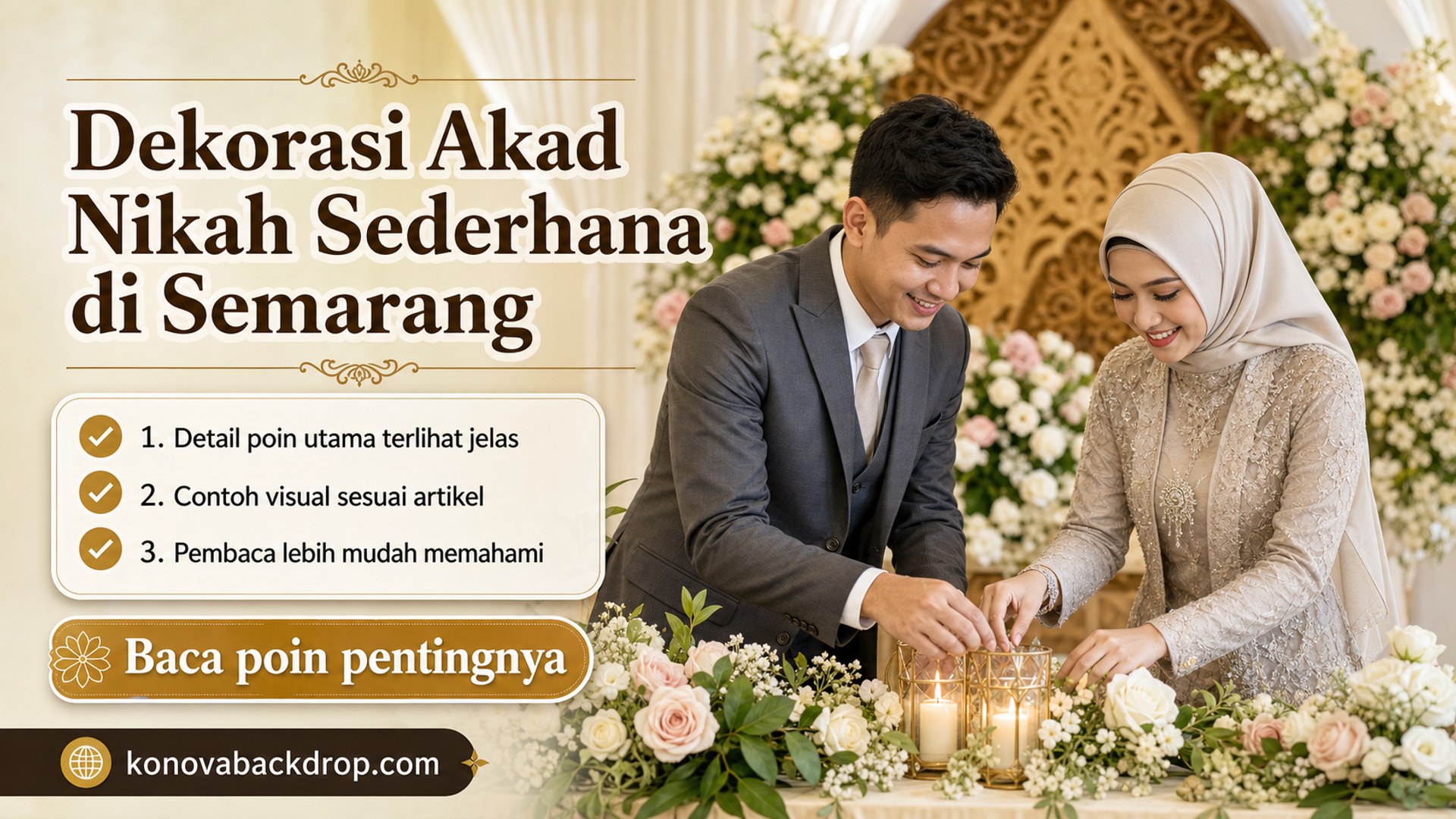 Ilustrasi backdrop pernikahan Semarang - Dekorasi Akad Nikah Sederhana di Semarang