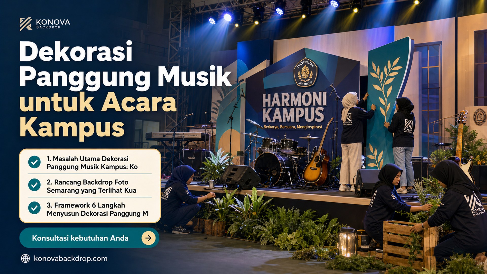 backdrop pernikahan Semarang - Dekorasi Panggung Musik untuk Acara Kampus