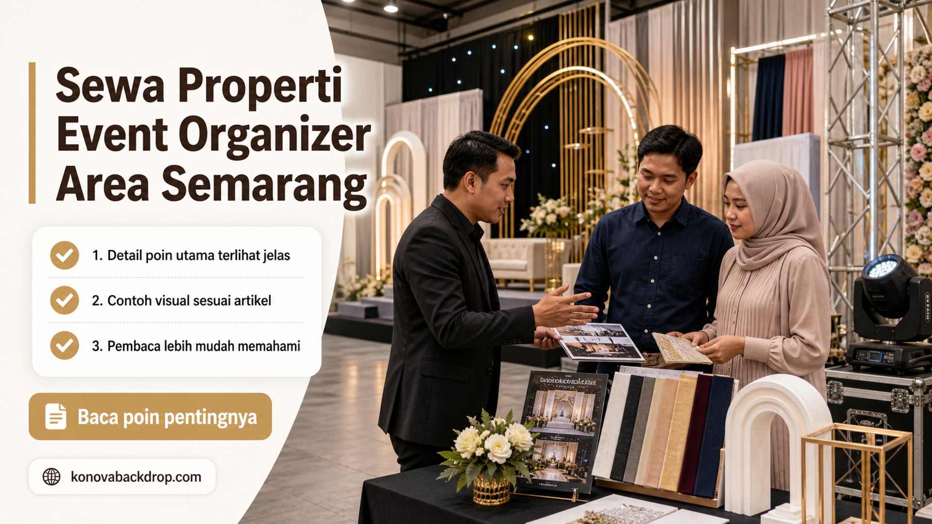 Ilustrasi backdrop pernikahan Semarang - Sewa Properti Event Organizer Area Semarang