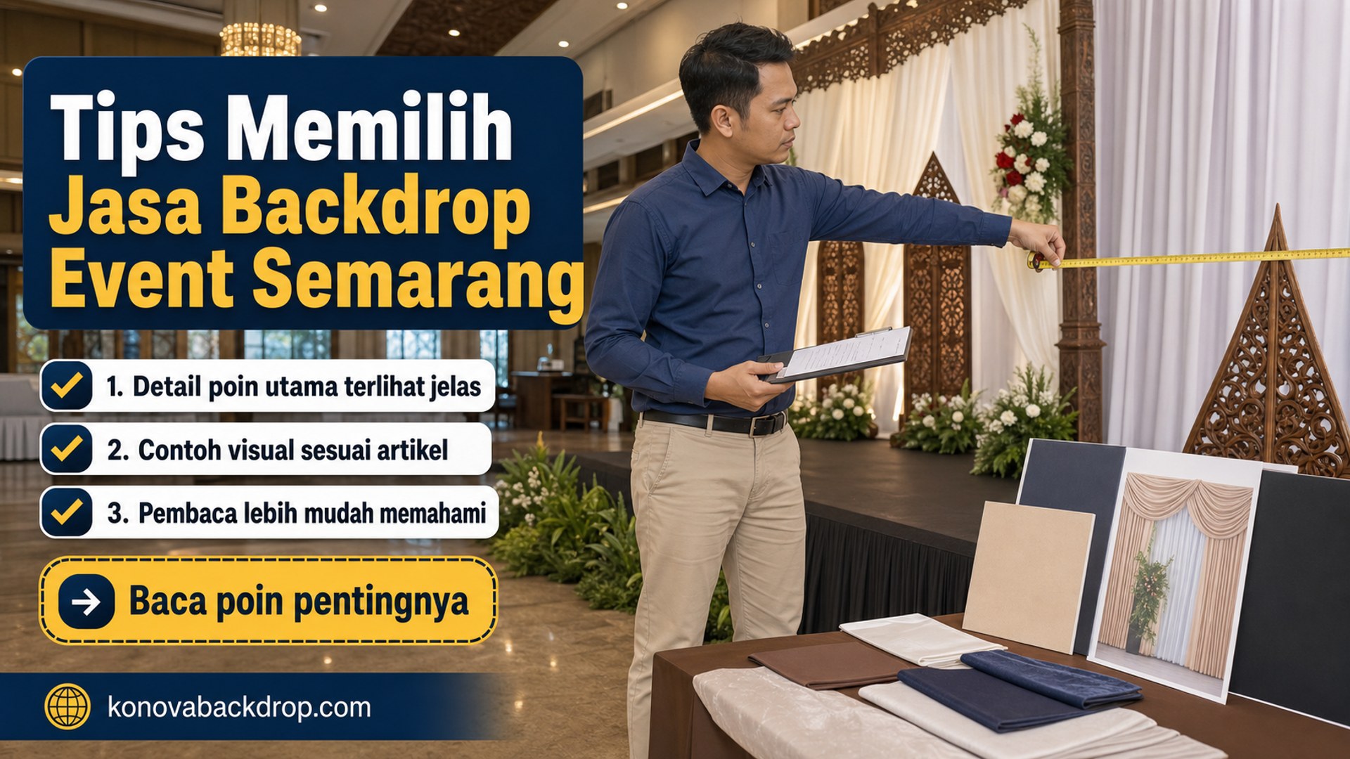 Ilustrasi backdrop pernikahan Semarang - Tips Memilih Jasa Backdrop Event Semarang