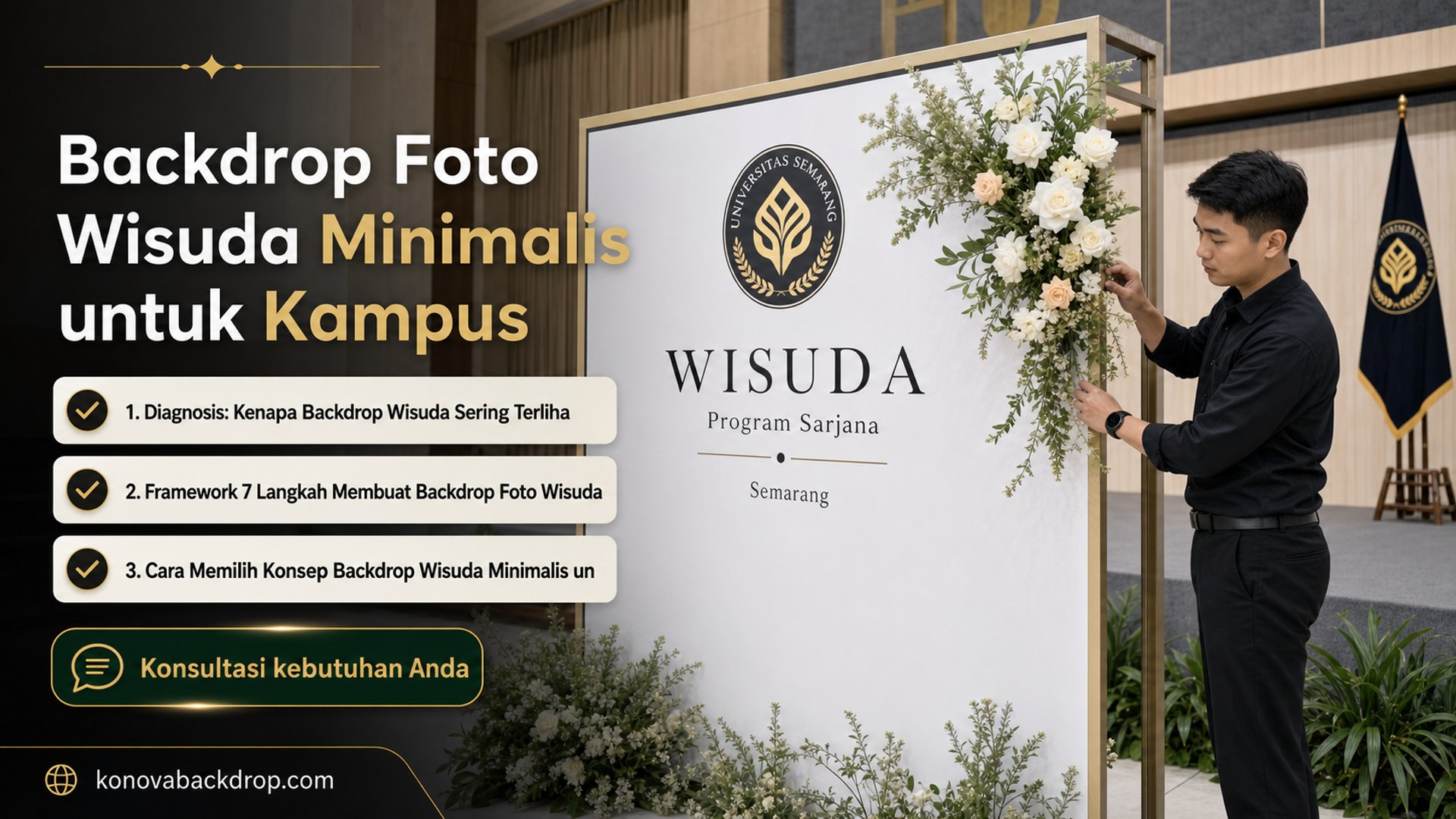 backdrop pernikahan Semarang - Backdrop Foto Wisuda Minimalis untuk Kampus
