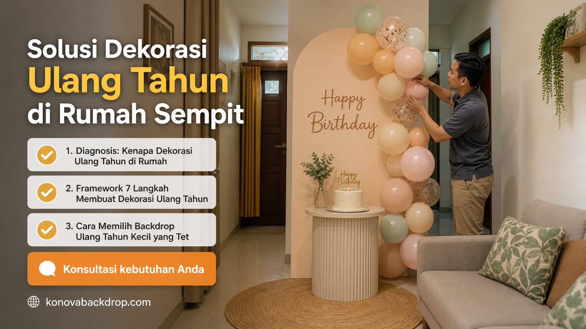 backdrop pernikahan Semarang - Solusi Dekorasi Ulang Tahun di Rumah Sempit