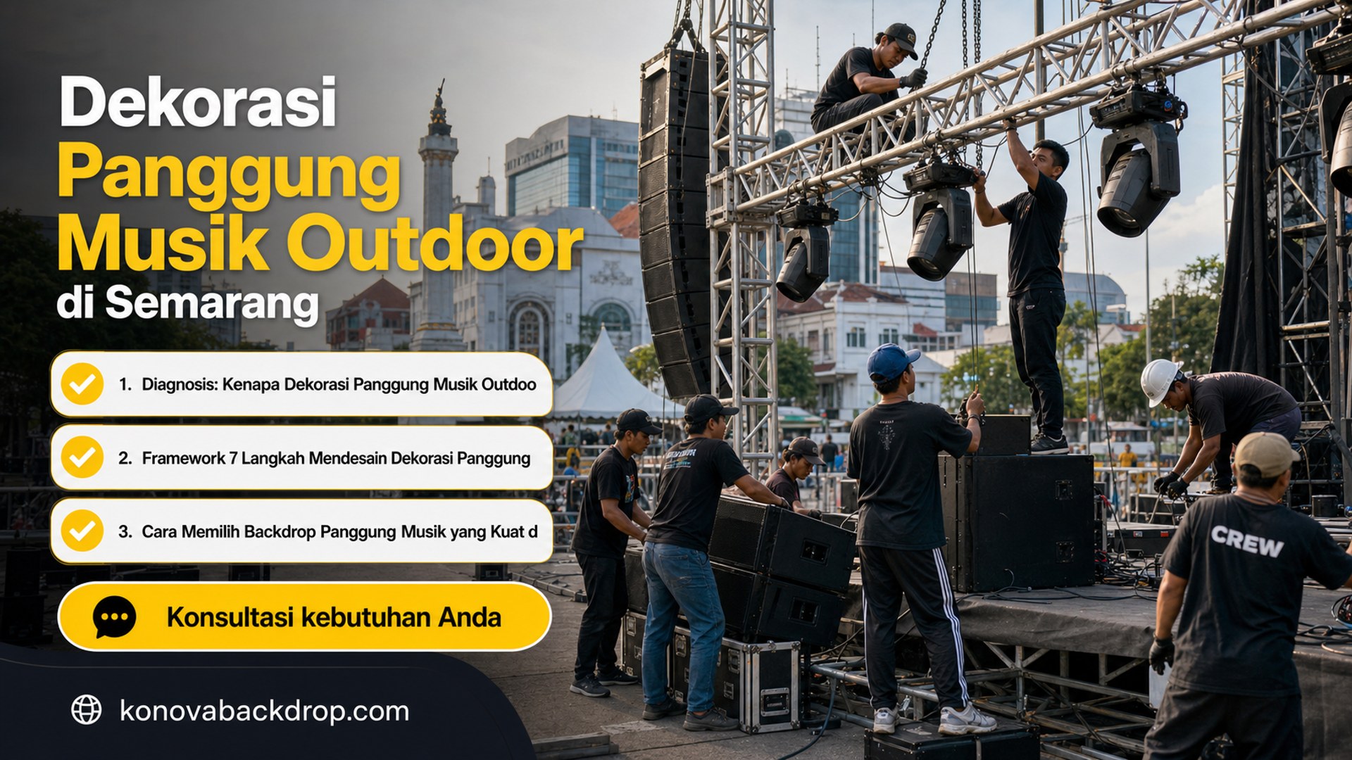 backdrop pernikahan Semarang - Dekorasi Panggung Musik Outdoor di Semarang