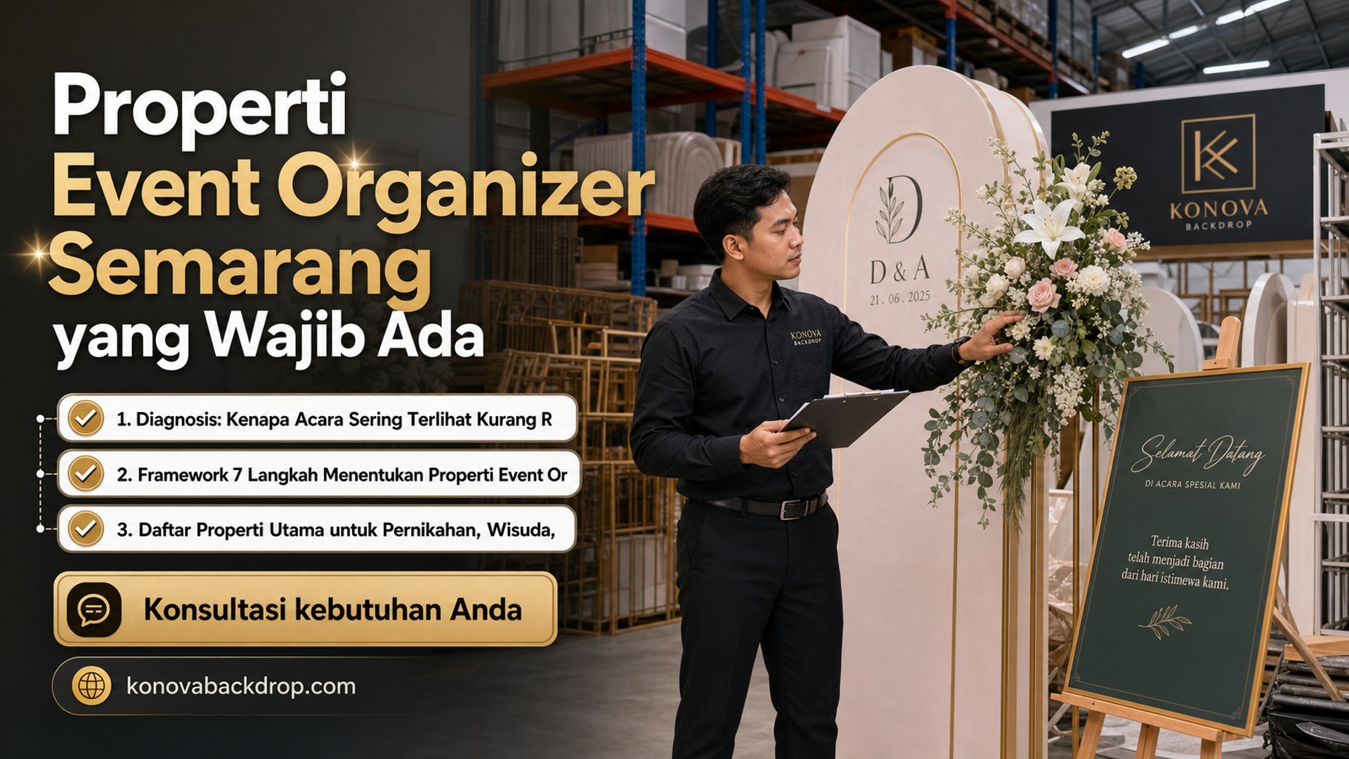 backdrop pernikahan Semarang - Properti Event Organizer Semarang yang Wajib Ada
