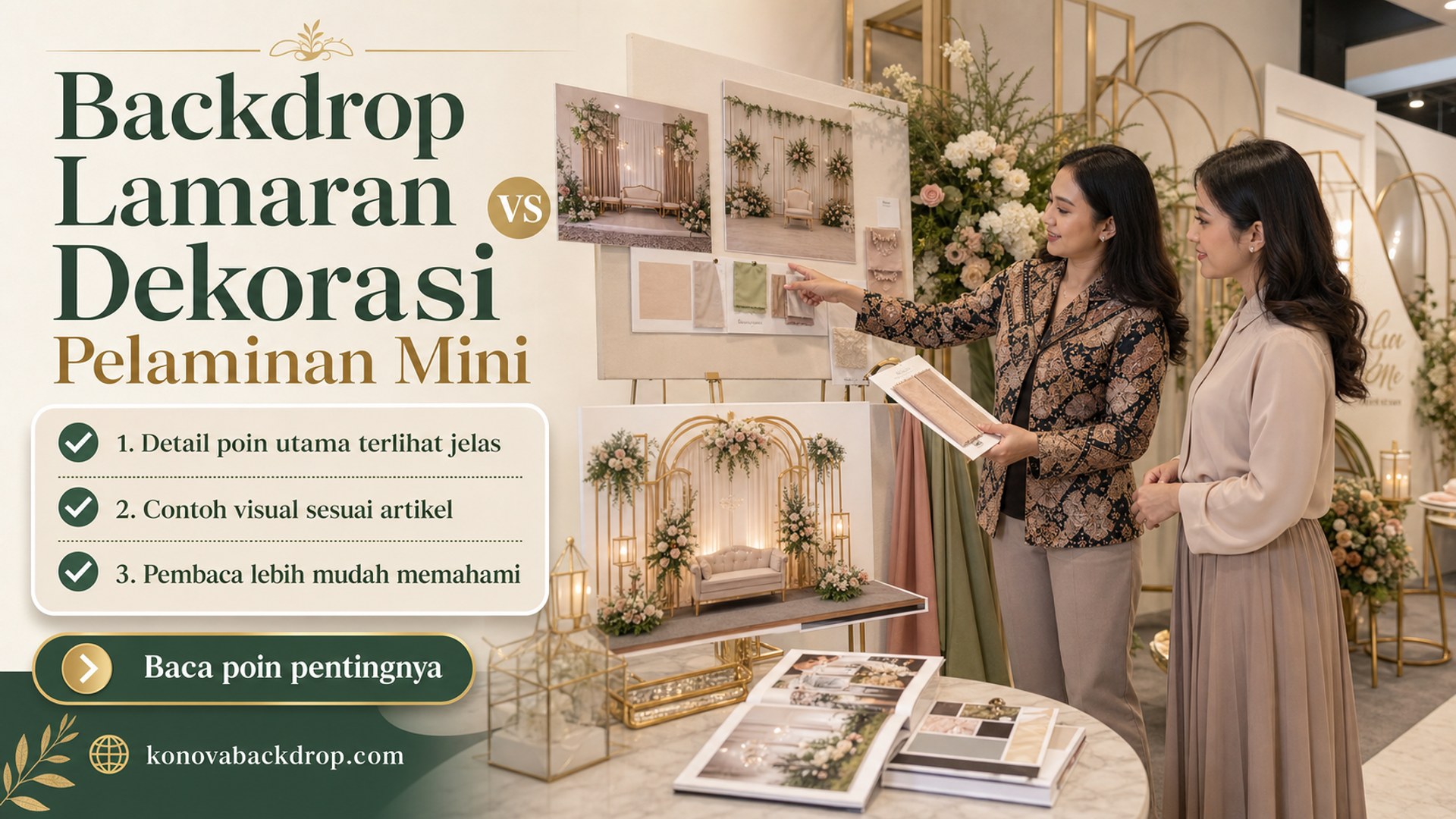 Ilustrasi backdrop pernikahan Semarang - Backdrop Lamaran vs Dekorasi Pelaminan Mini