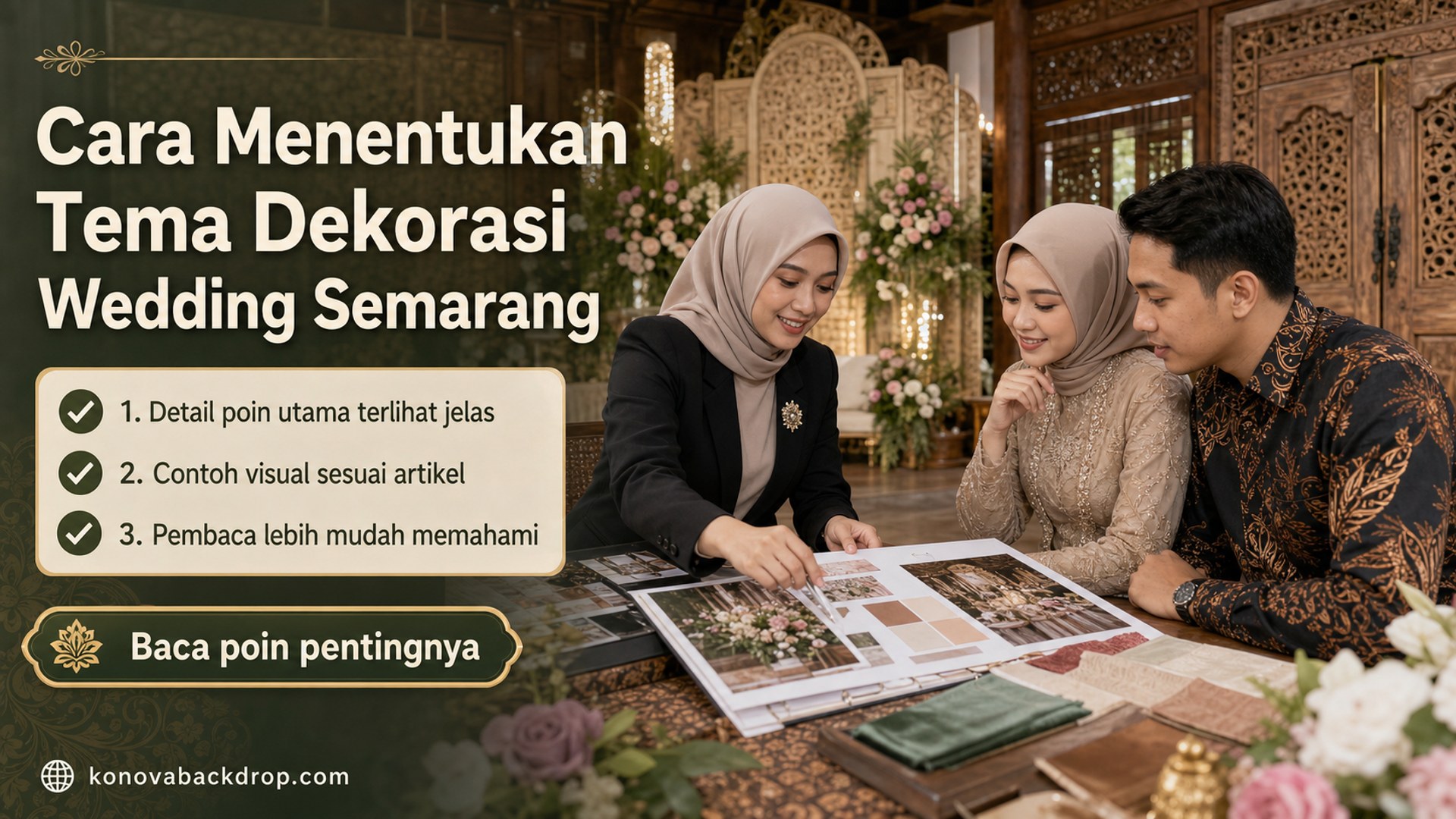 Ilustrasi backdrop pernikahan Semarang - Cara Menentukan Tema Dekorasi Wedding Semarang