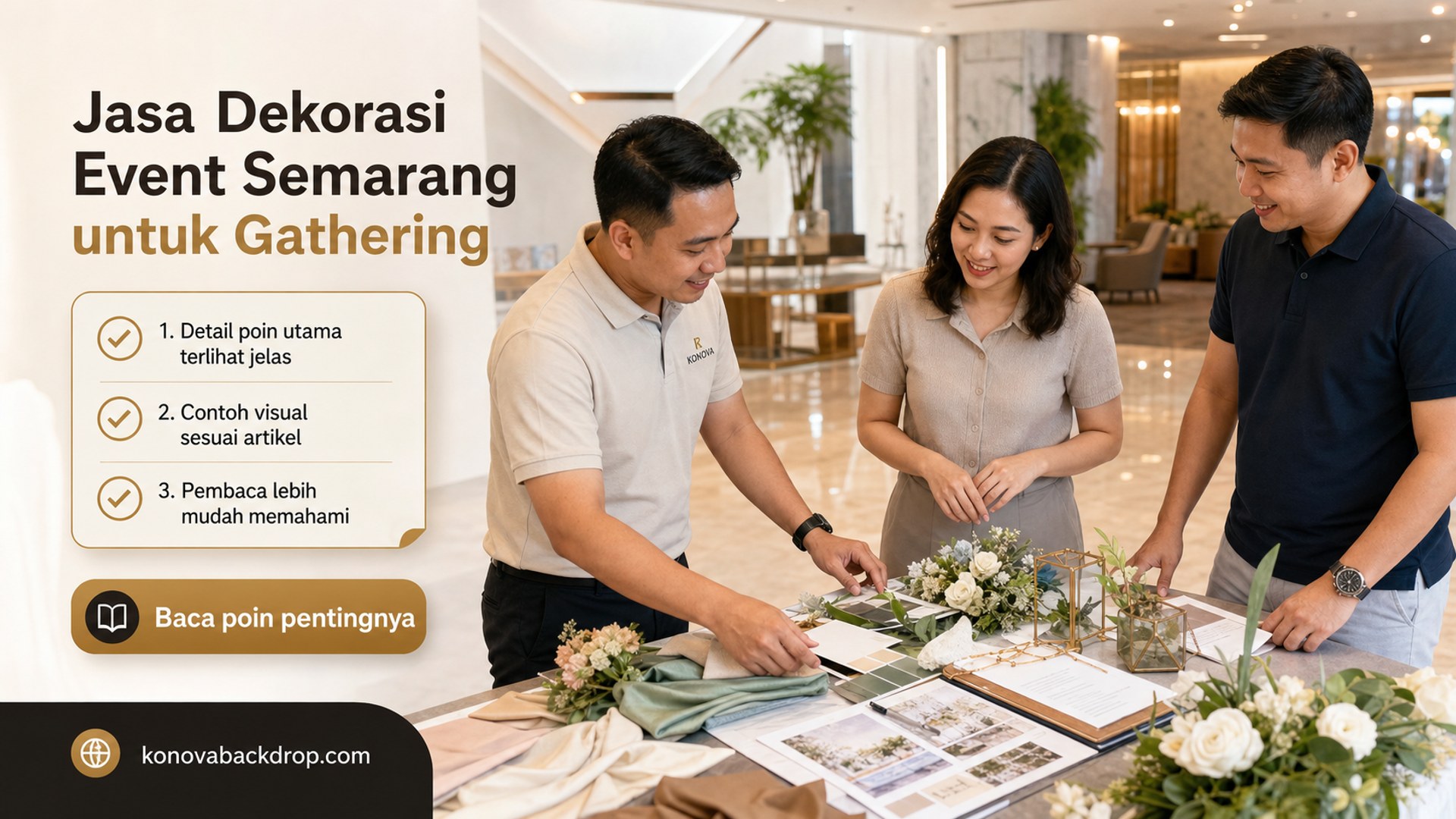 Ilustrasi backdrop pernikahan Semarang - Jasa Dekorasi Event Semarang untuk Gathering
