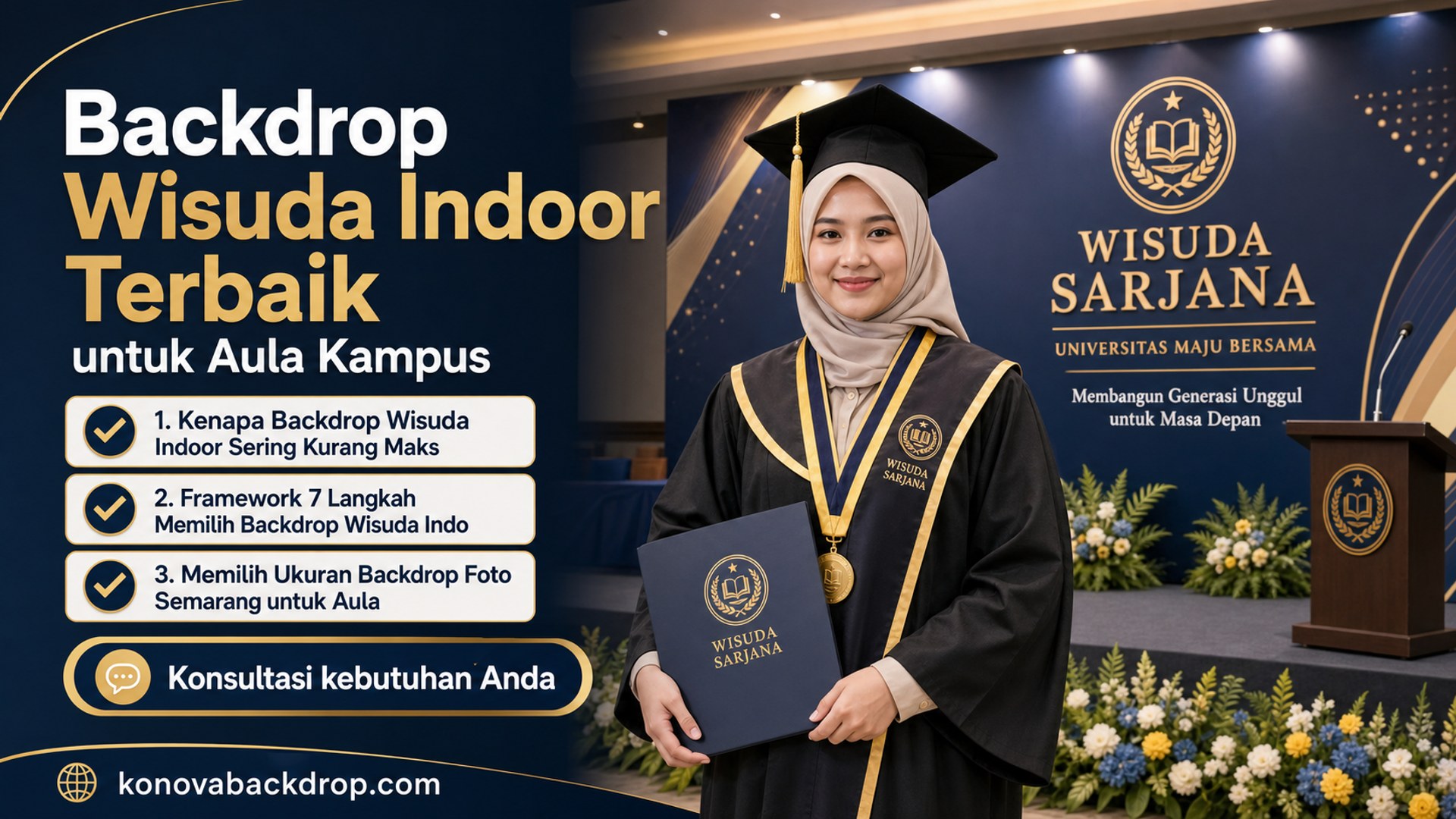 backdrop pernikahan Semarang - Backdrop Wisuda Indoor Terbaik untuk Aula Kampus