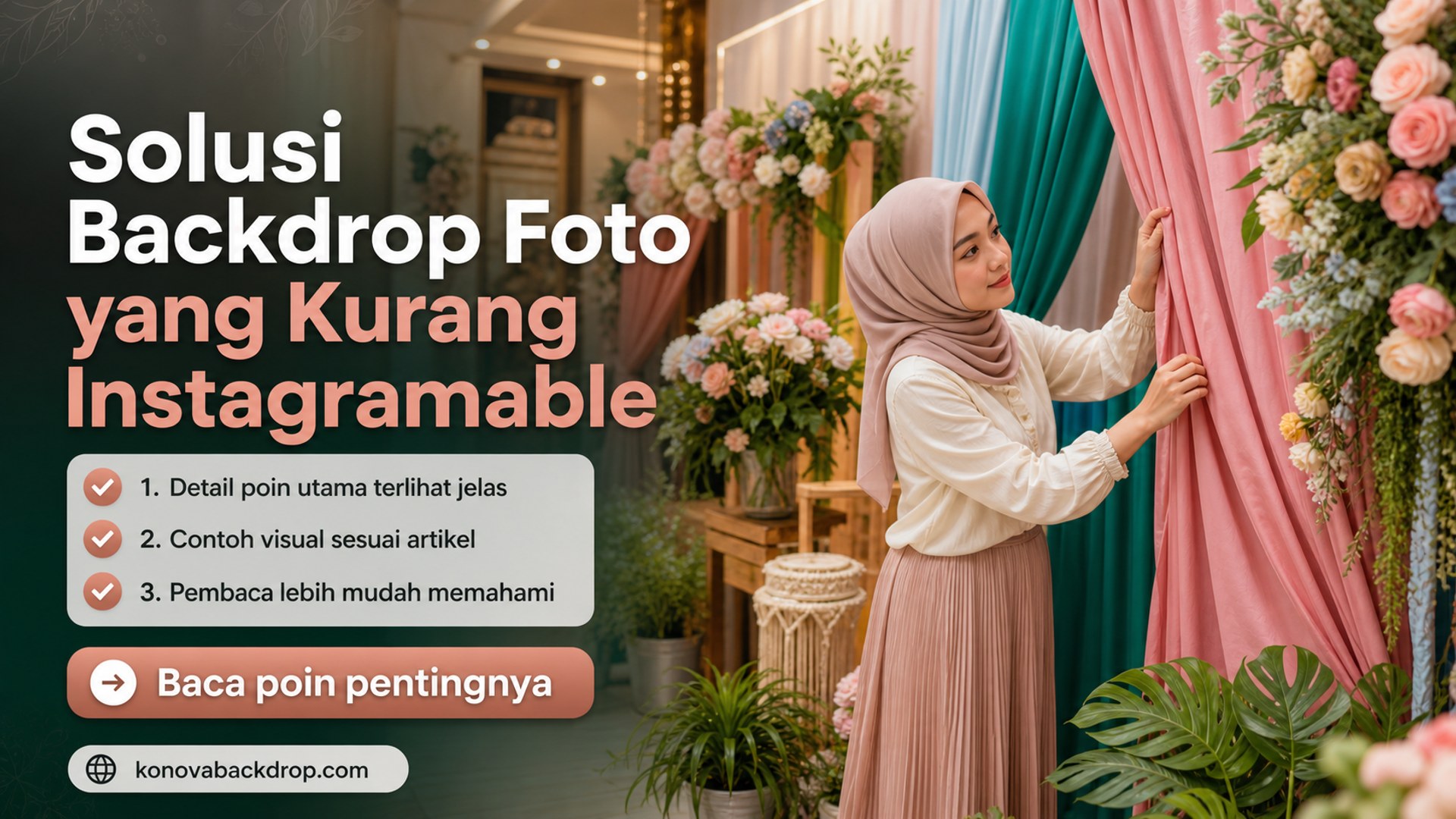 Ilustrasi backdrop pernikahan Semarang - Solusi Backdrop Foto yang Kurang Instagramable