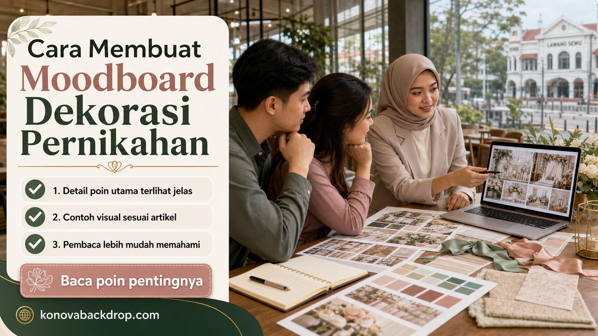 Ilustrasi backdrop pernikahan Semarang - Cara Membuat Moodboard Dekorasi Pernikahan