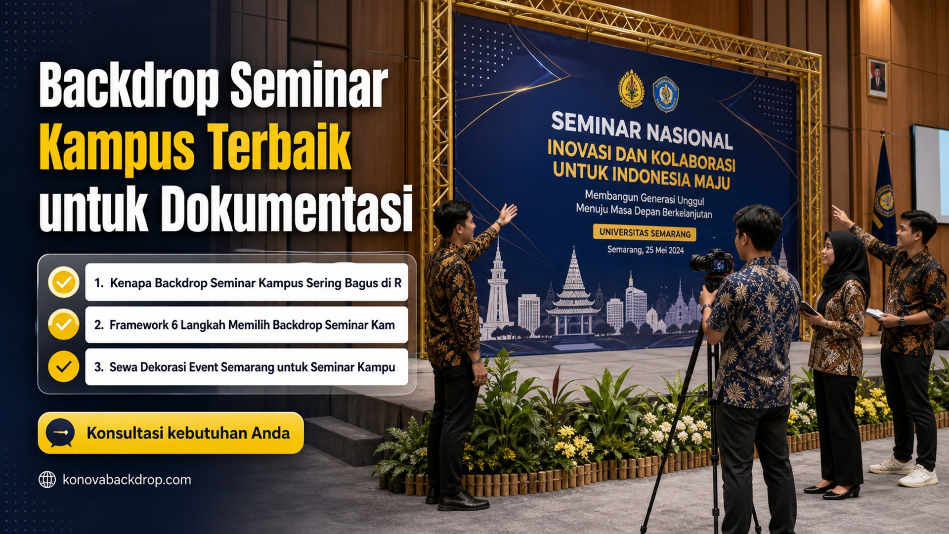 backdrop pernikahan Semarang - Backdrop Seminar Kampus Terbaik untuk Dokumentasi