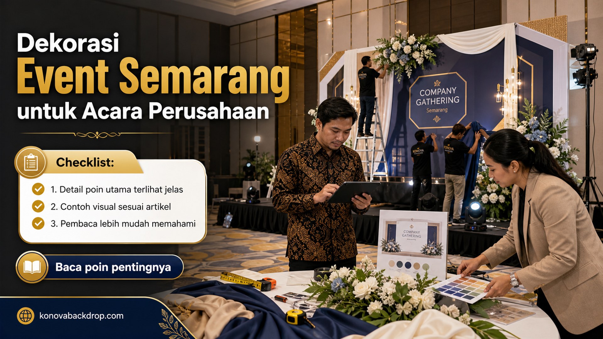 Ilustrasi backdrop pernikahan Semarang - Dekorasi Event Semarang untuk Acara Perusahaan