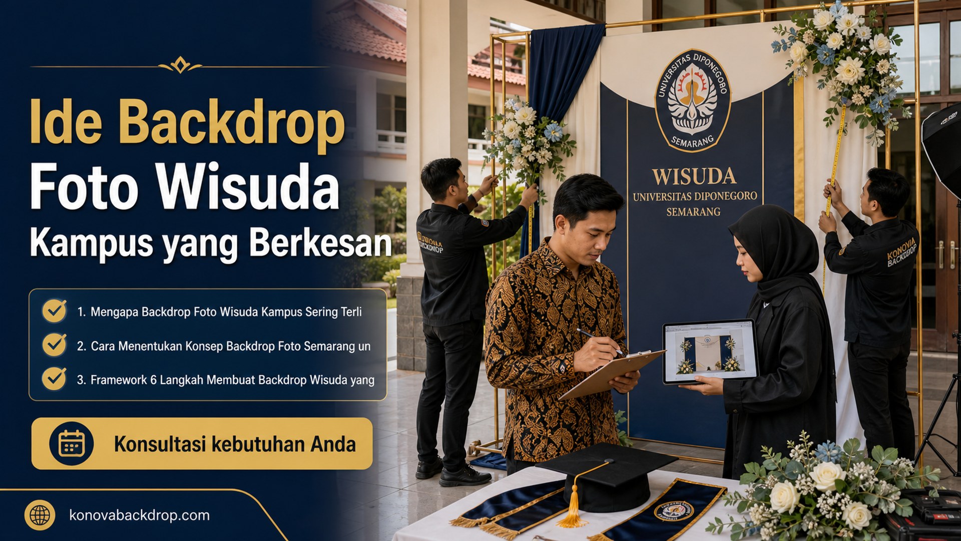 backdrop pernikahan Semarang - Ide Backdrop Foto Wisuda Kampus yang Berkesan