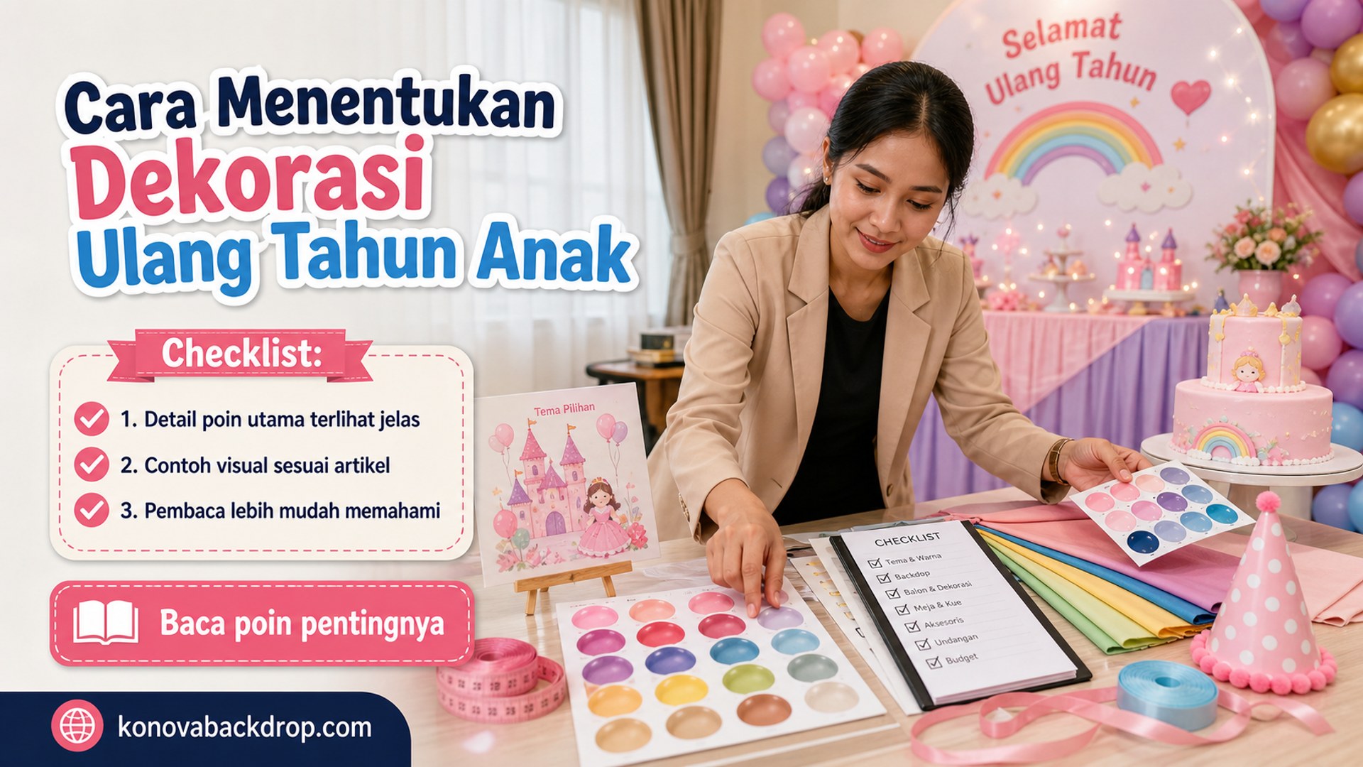 Ilustrasi backdrop pernikahan Semarang - Cara Menentukan Dekorasi Ulang Tahun Anak
