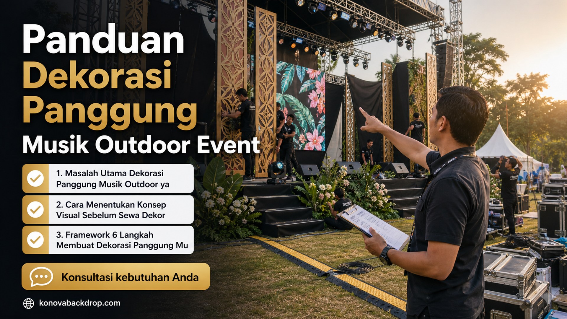 backdrop pernikahan Semarang - Panduan Dekorasi Panggung Musik Outdoor Event