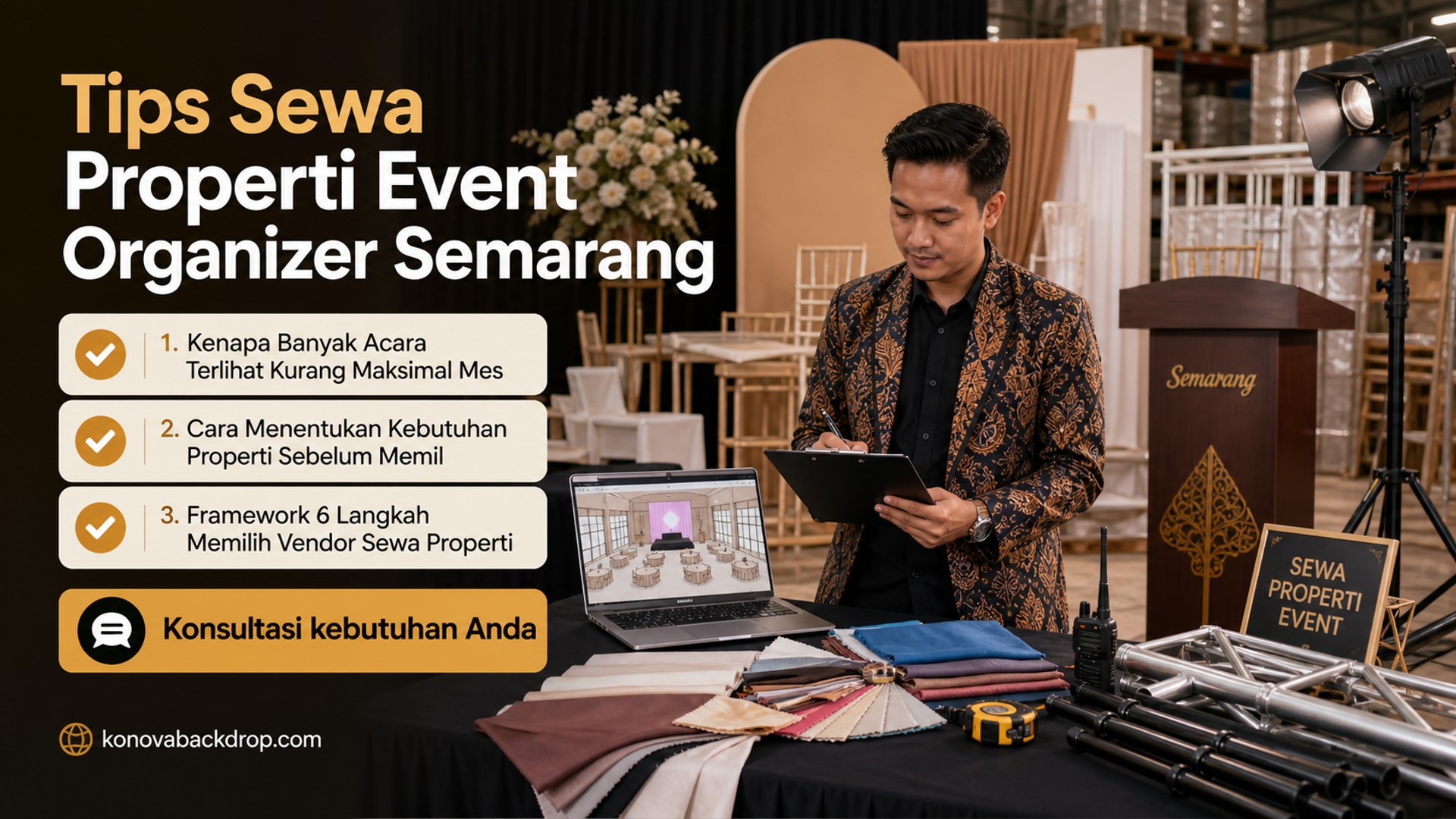 backdrop pernikahan Semarang - Tips Sewa Properti Event Organizer Semarang