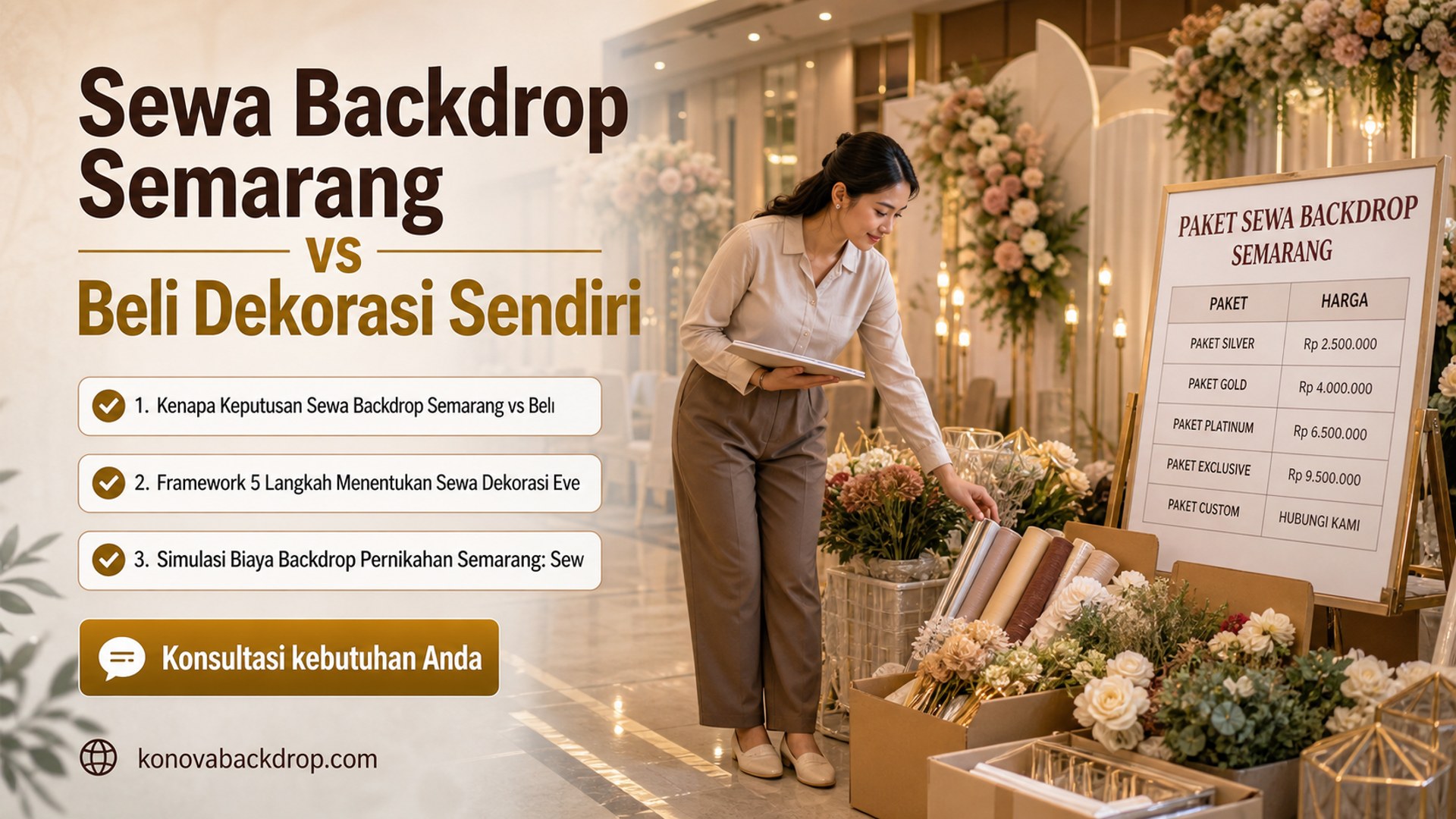 backdrop pernikahan Semarang - Sewa Backdrop Semarang vs Beli Dekorasi Sendiri