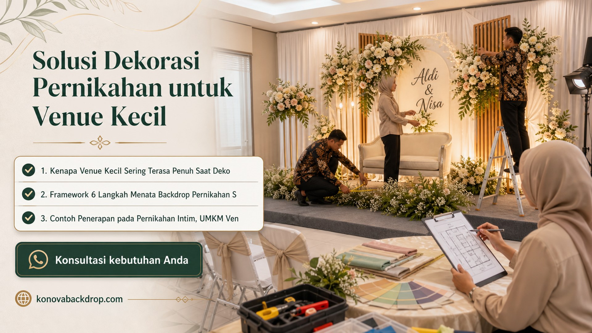 backdrop pernikahan Semarang - Solusi Dekorasi Pernikahan untuk Venue Kecil