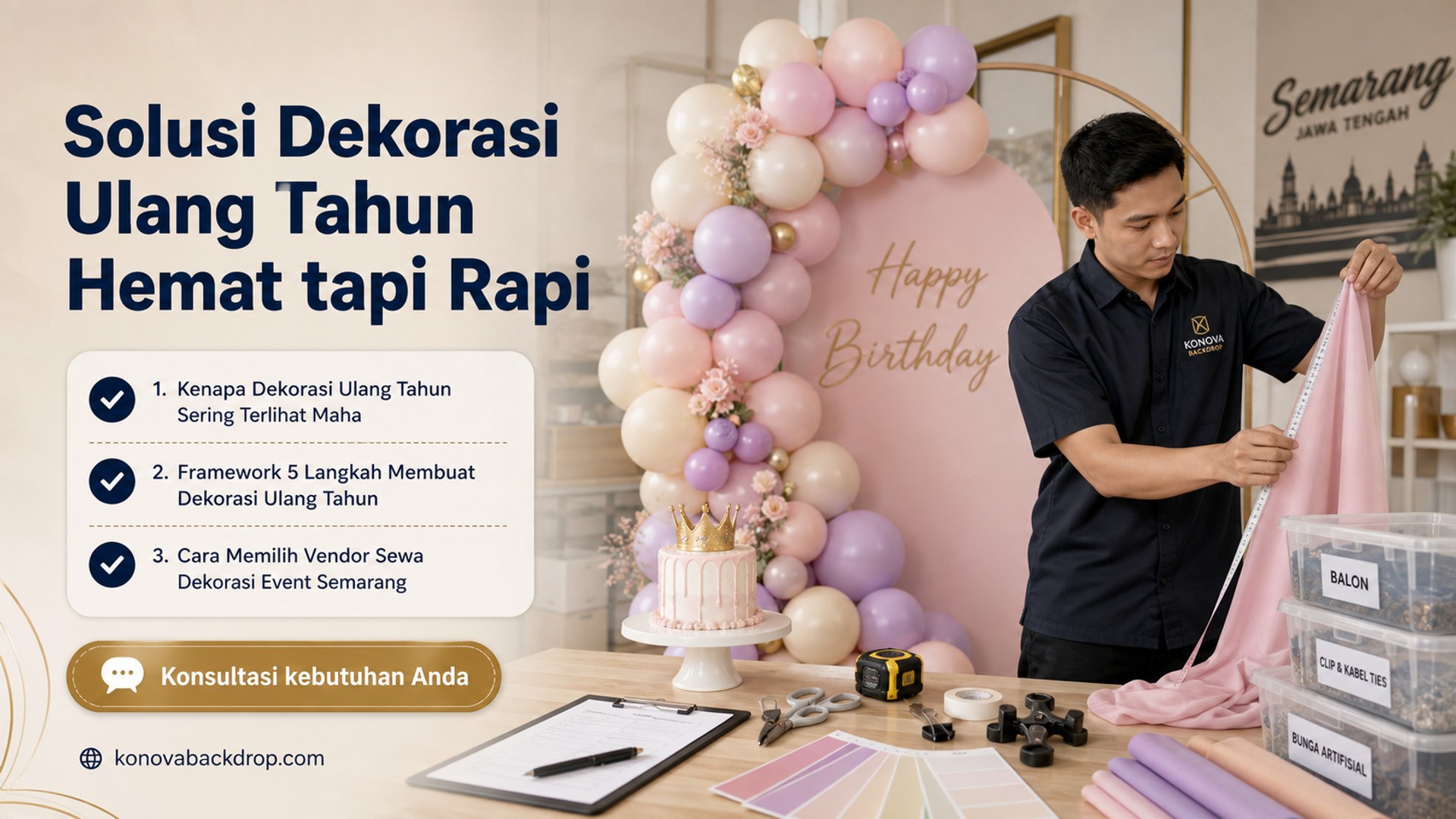 backdrop pernikahan Semarang - Solusi Dekorasi Ulang Tahun Hemat tapi Rapi