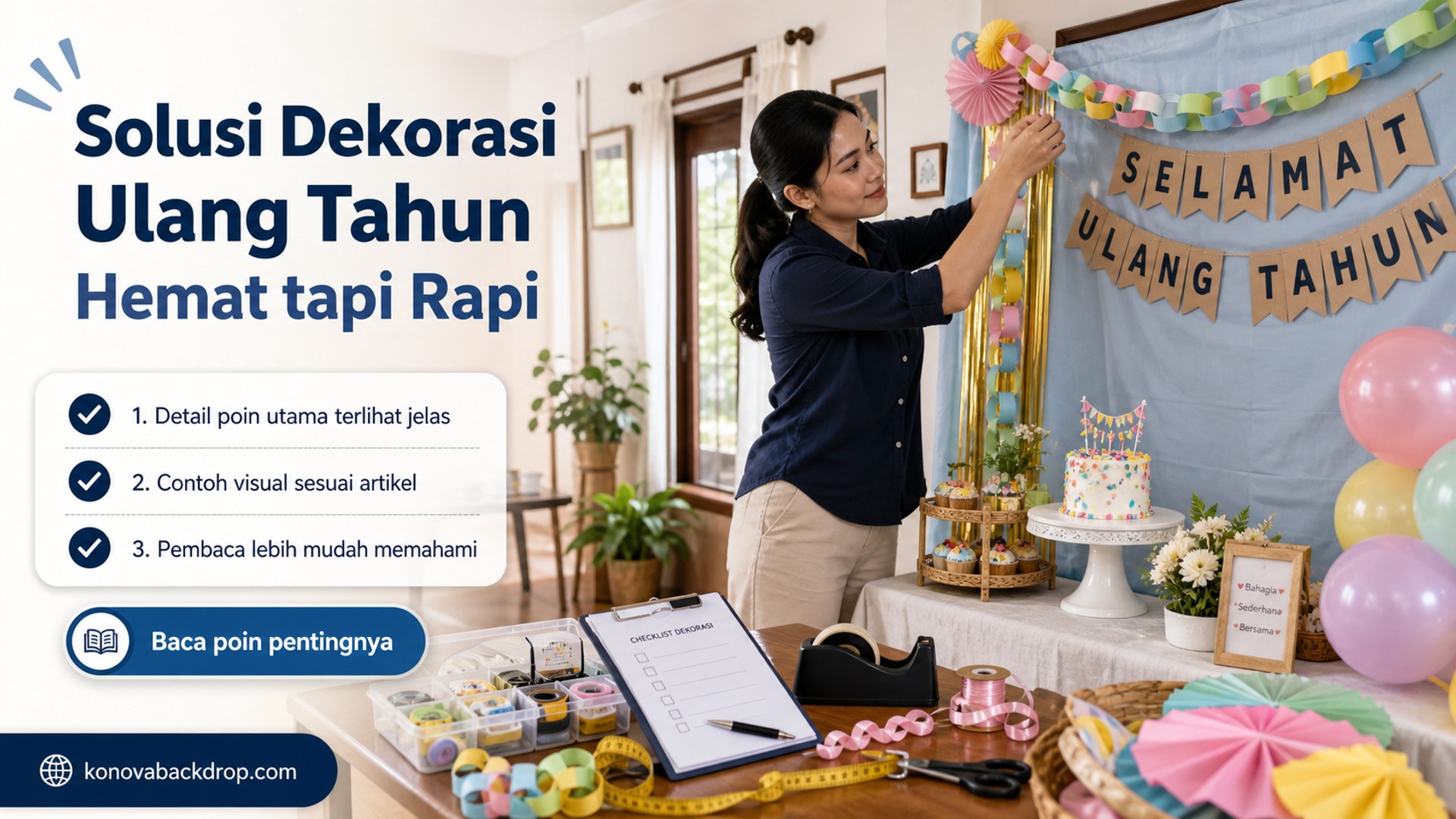 Ilustrasi backdrop pernikahan Semarang - Solusi Dekorasi Ulang Tahun Hemat tapi Rapi