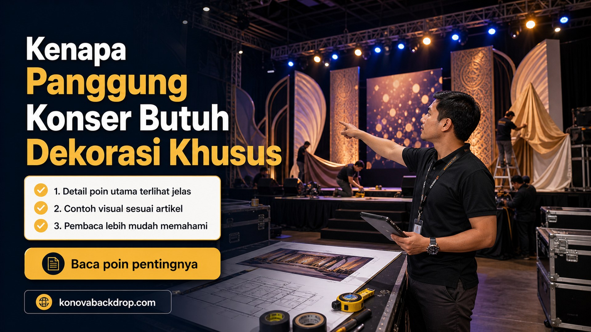Ilustrasi backdrop pernikahan Semarang - Kenapa Panggung Konser Butuh Dekorasi Khusus