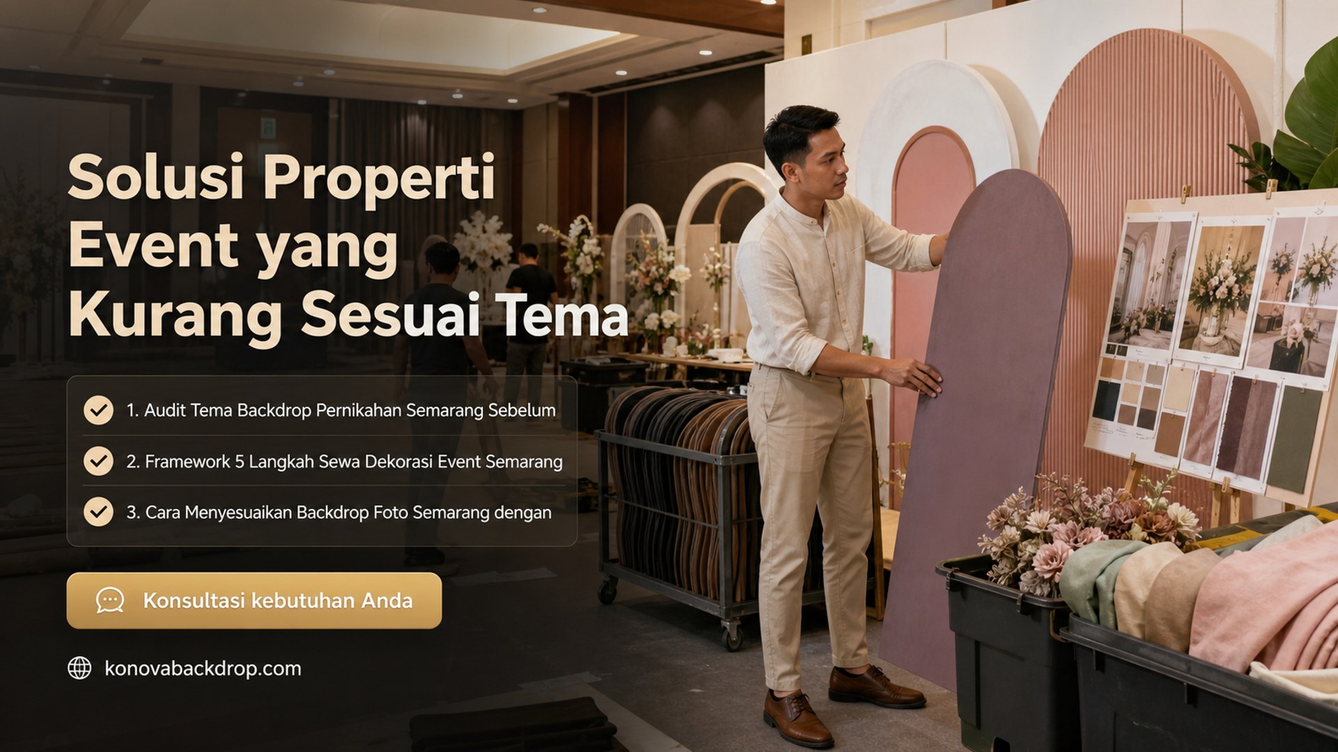 backdrop pernikahan Semarang - Solusi Properti Event yang Kurang Sesuai Tema