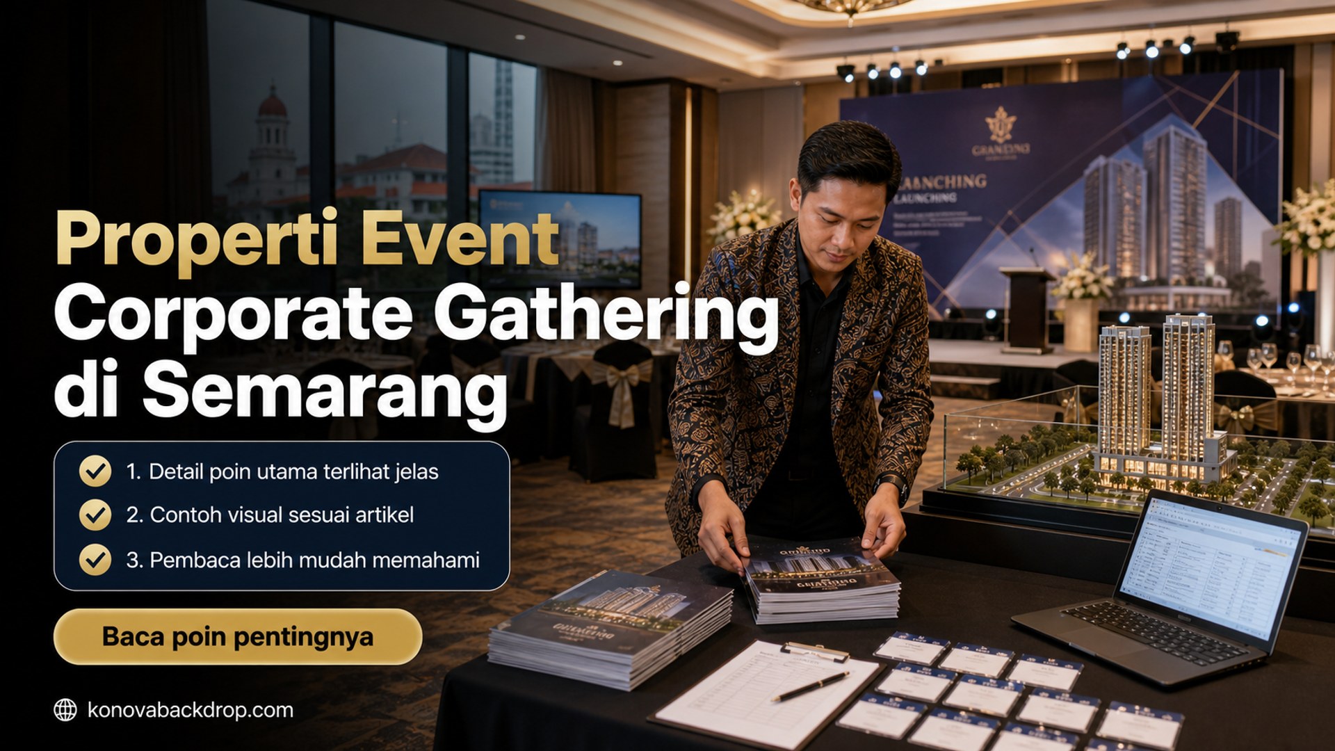 Ilustrasi backdrop pernikahan Semarang - Properti Event Corporate Gathering di Semarang