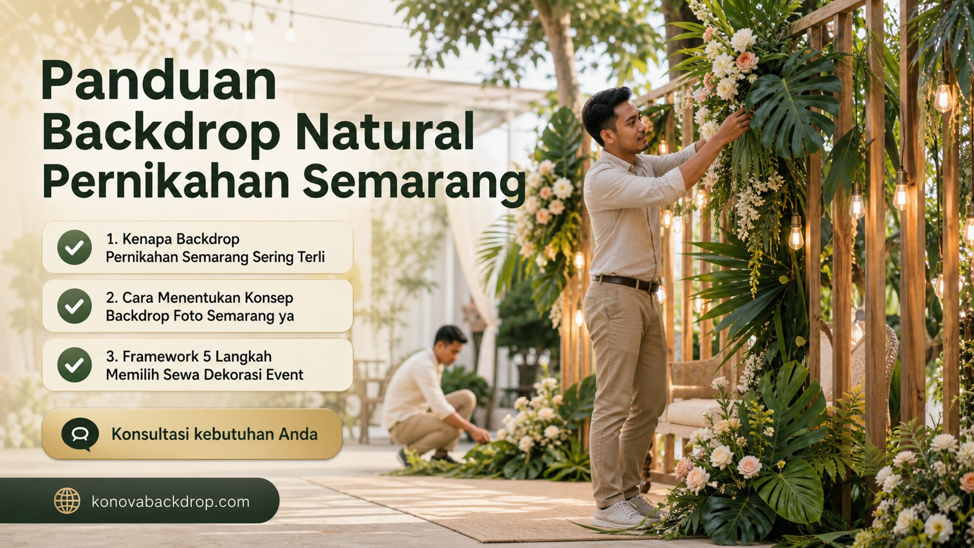 backdrop pernikahan Semarang - Natural, 40-65 characters long