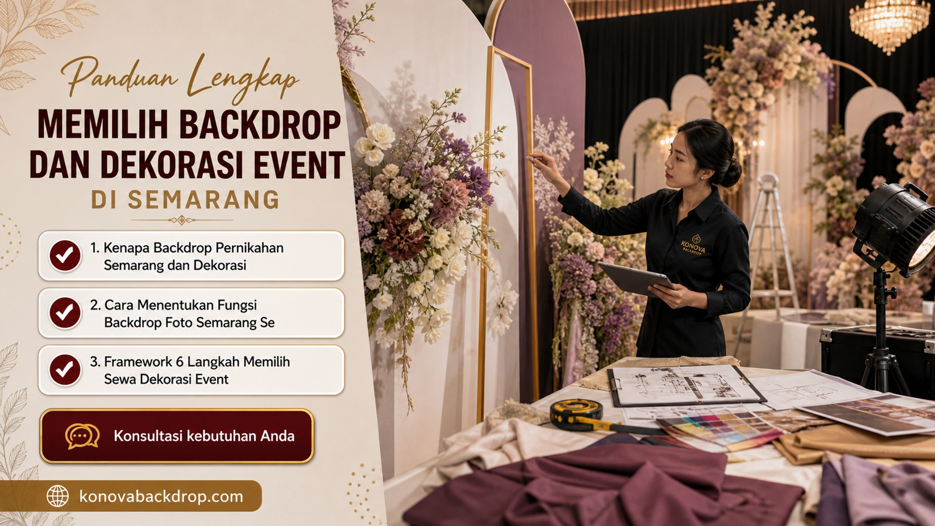 backdrop pernikahan Semarang - Output format: Valid JSON array, only the array, no other text, no markdown