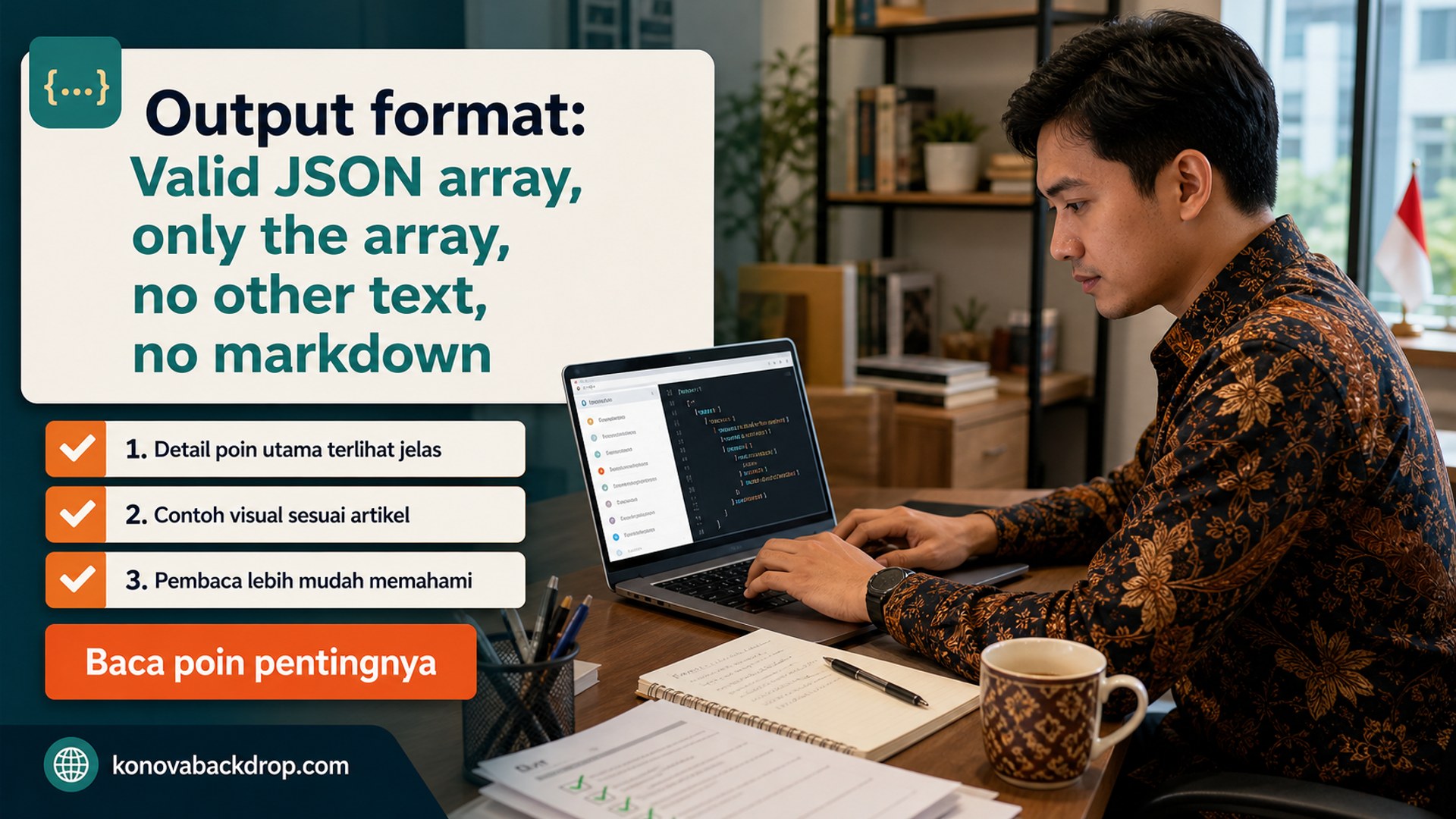 Ilustrasi backdrop pernikahan Semarang - Output format: Valid JSON array, only the array, no other text, no markdown