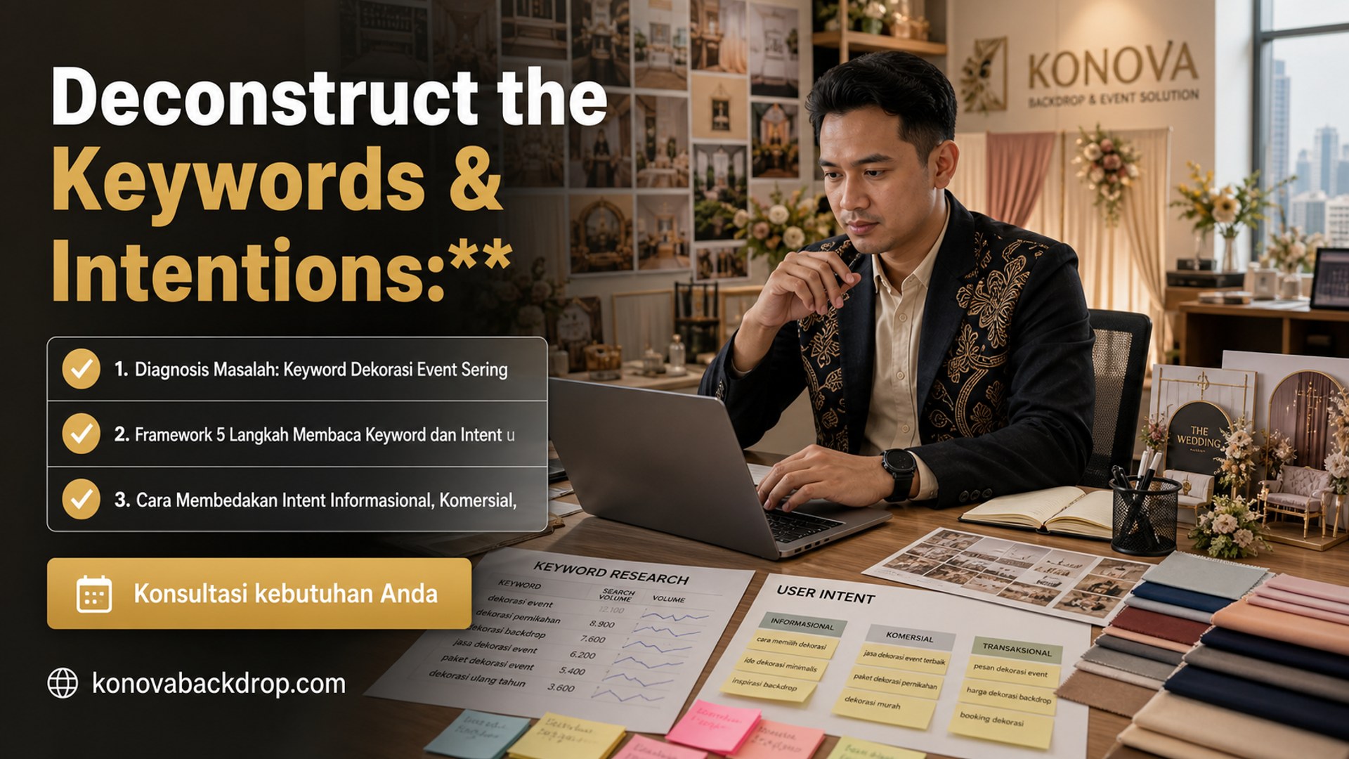 backdrop pernikahan Semarang - Deconstruct the Keywords & Intentions:**