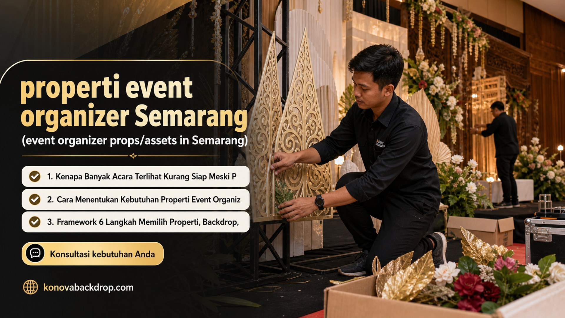 backdrop pernikahan Semarang - properti event organizer Semarang (event organizer props/assets in Semarang)