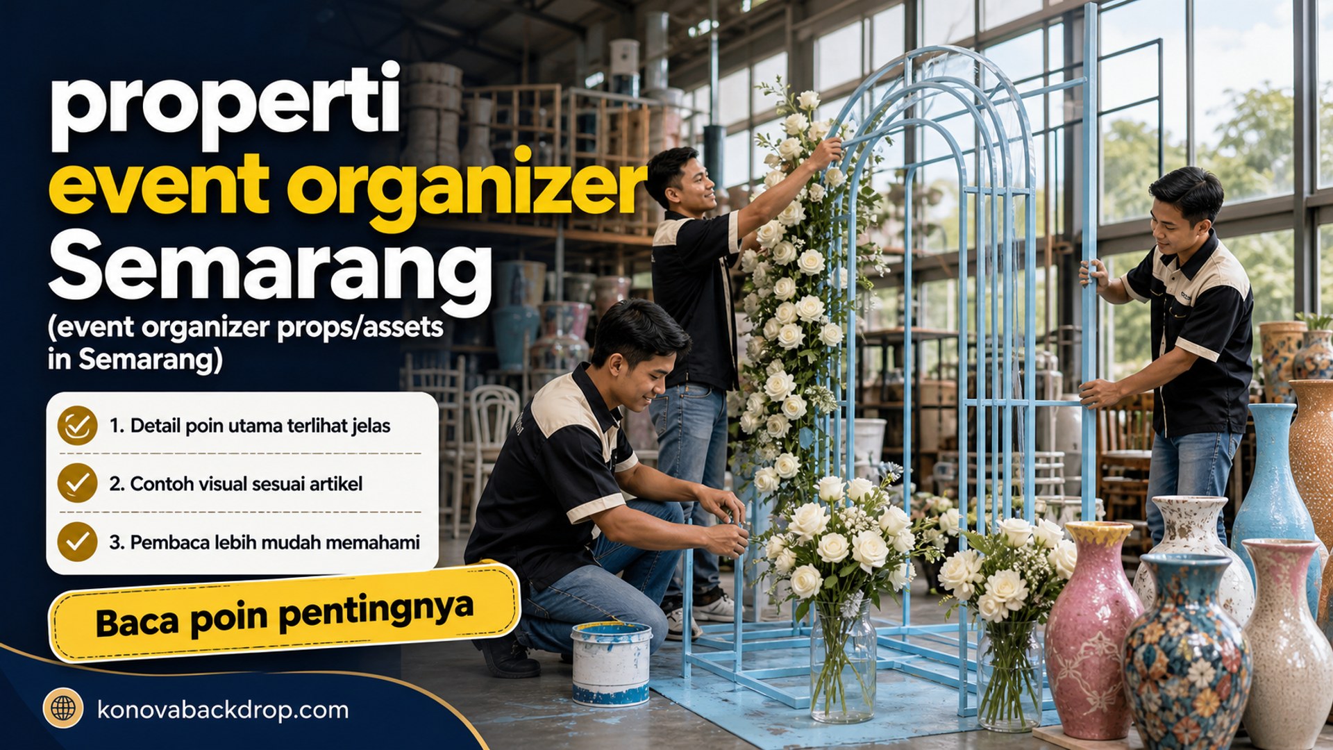 Ilustrasi backdrop pernikahan Semarang - properti event organizer Semarang (event organizer props/assets in Semarang)