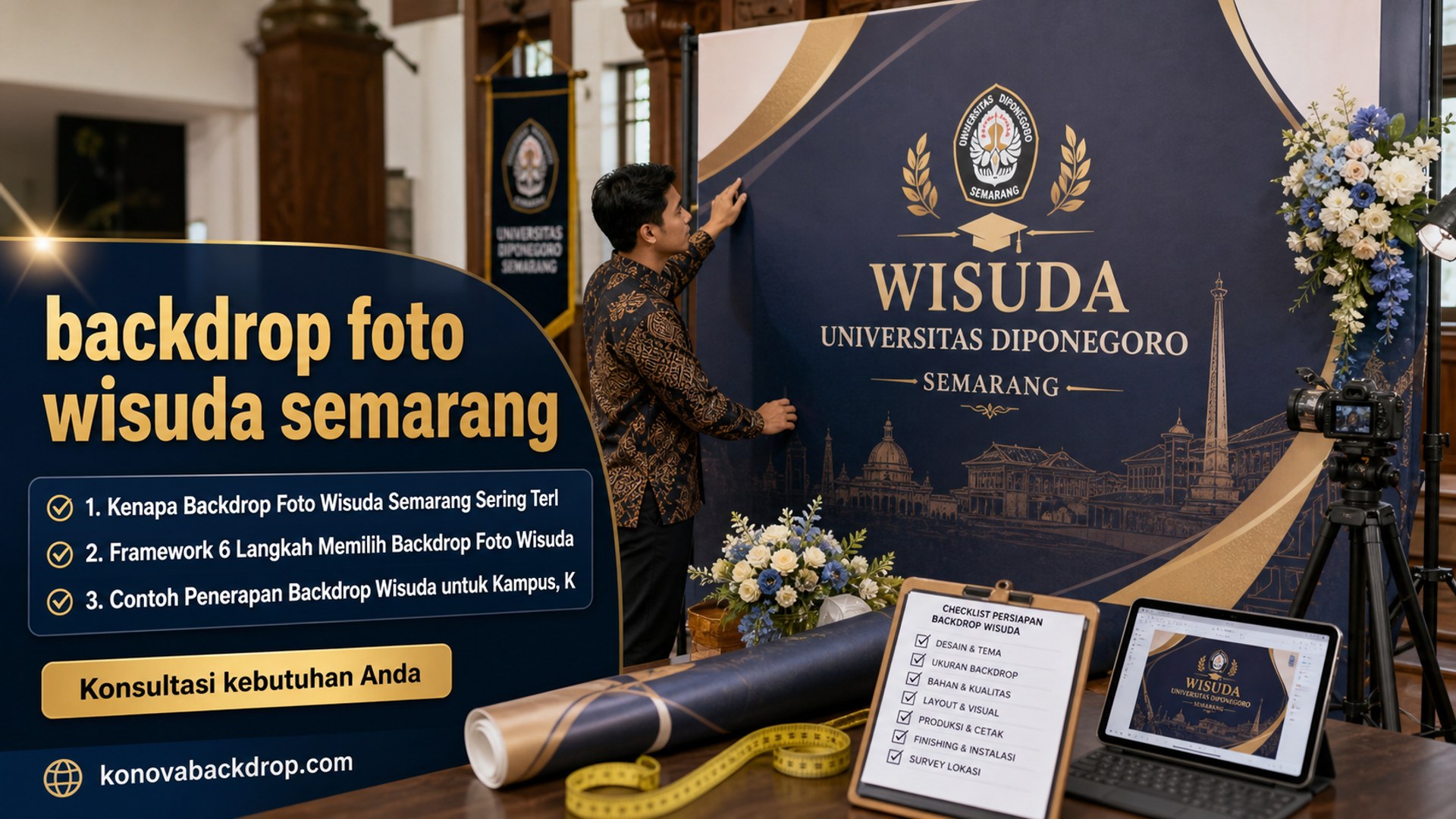 backdrop pernikahan Semarang - backdrop foto wisuda semarang