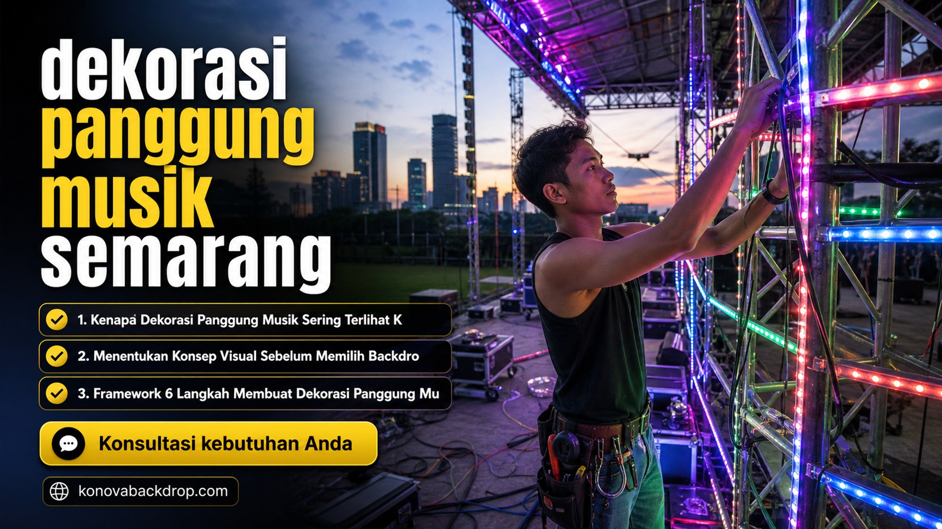 backdrop pernikahan Semarang - dekorasi panggung musik semarang