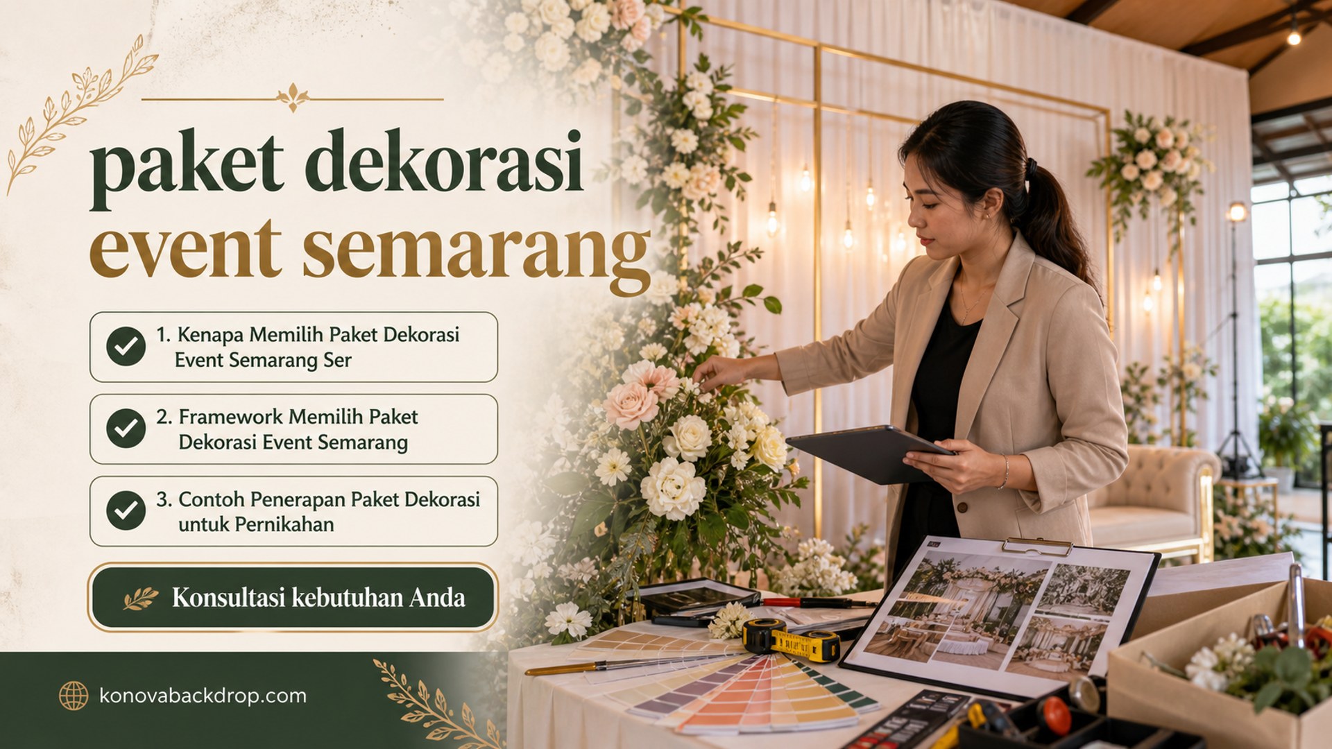 backdrop pernikahan Semarang - paket dekorasi event semarang