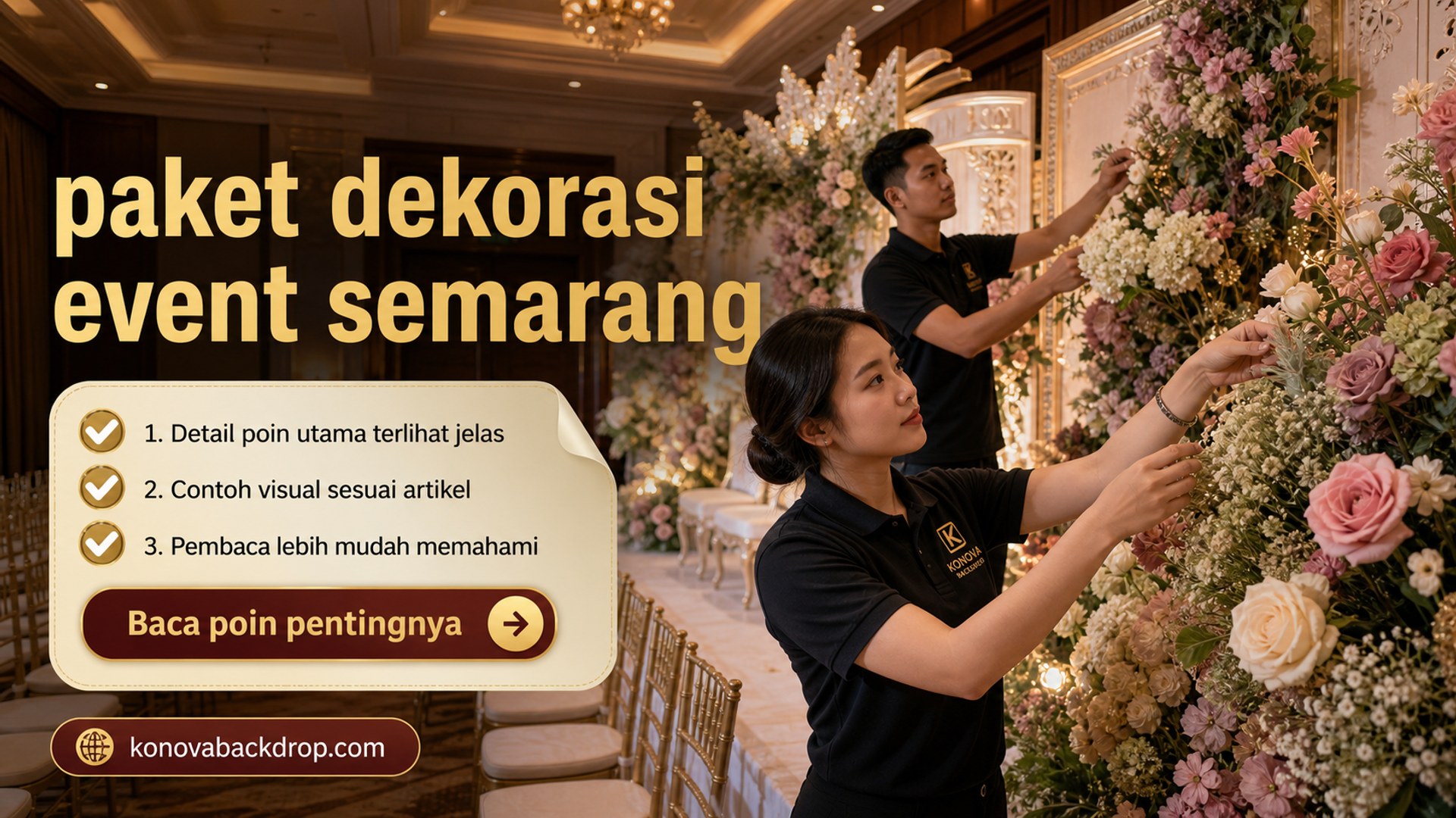 Ilustrasi backdrop pernikahan Semarang - paket dekorasi event semarang