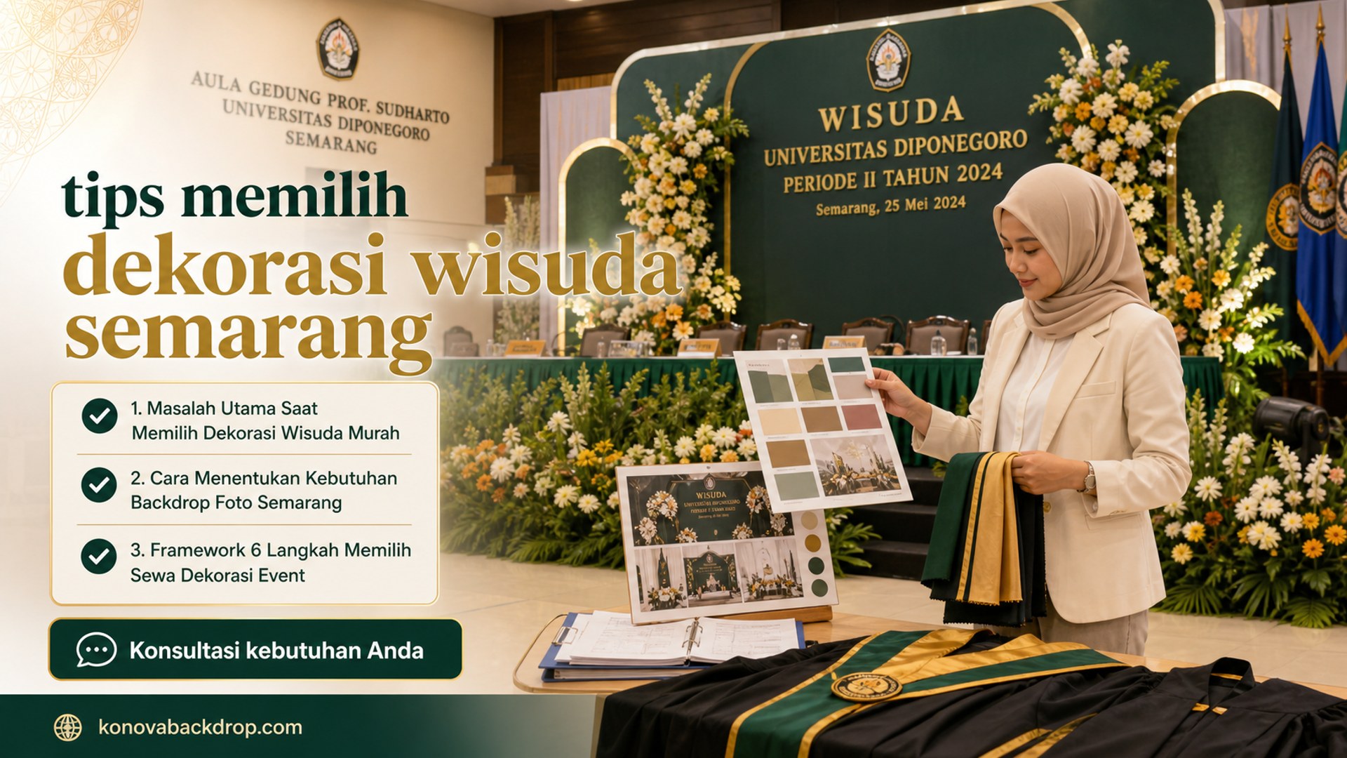 backdrop pernikahan Semarang - tips memilih dekorasi wisuda semarang