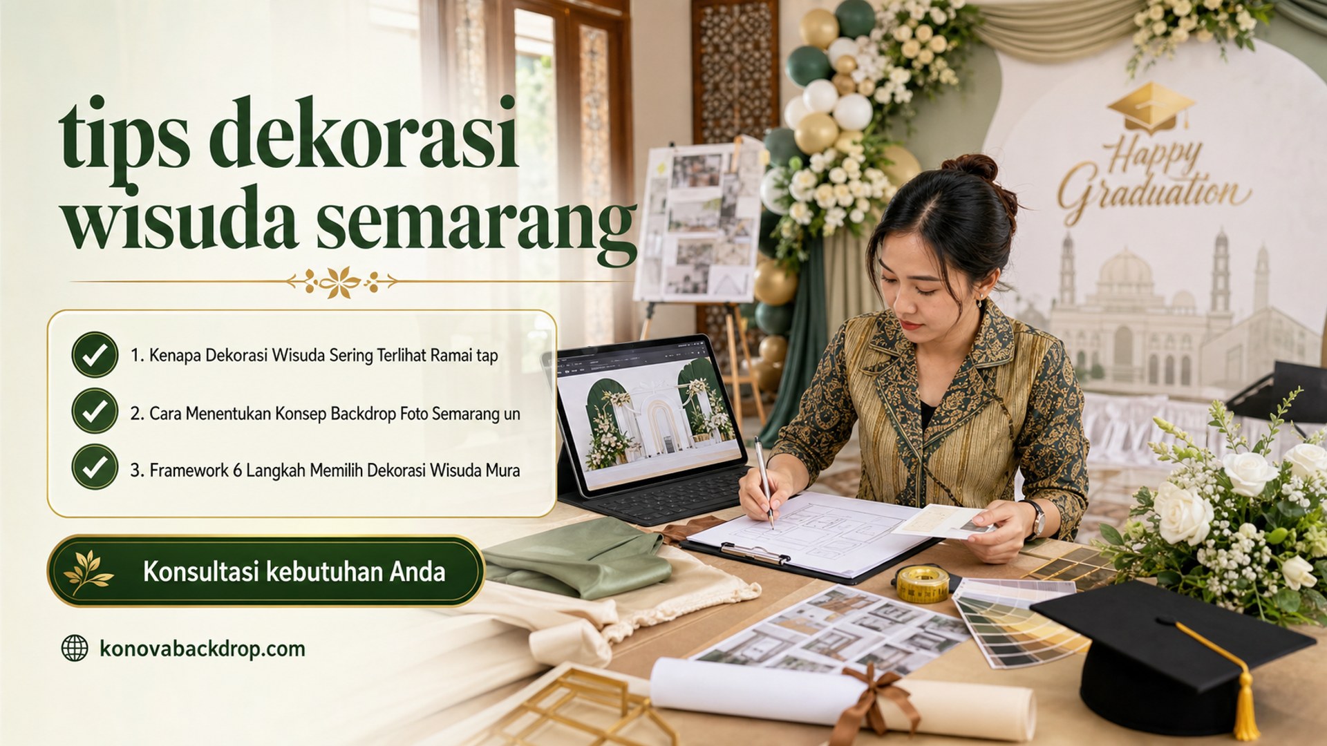 backdrop pernikahan Semarang - tips dekorasi wisuda semarang