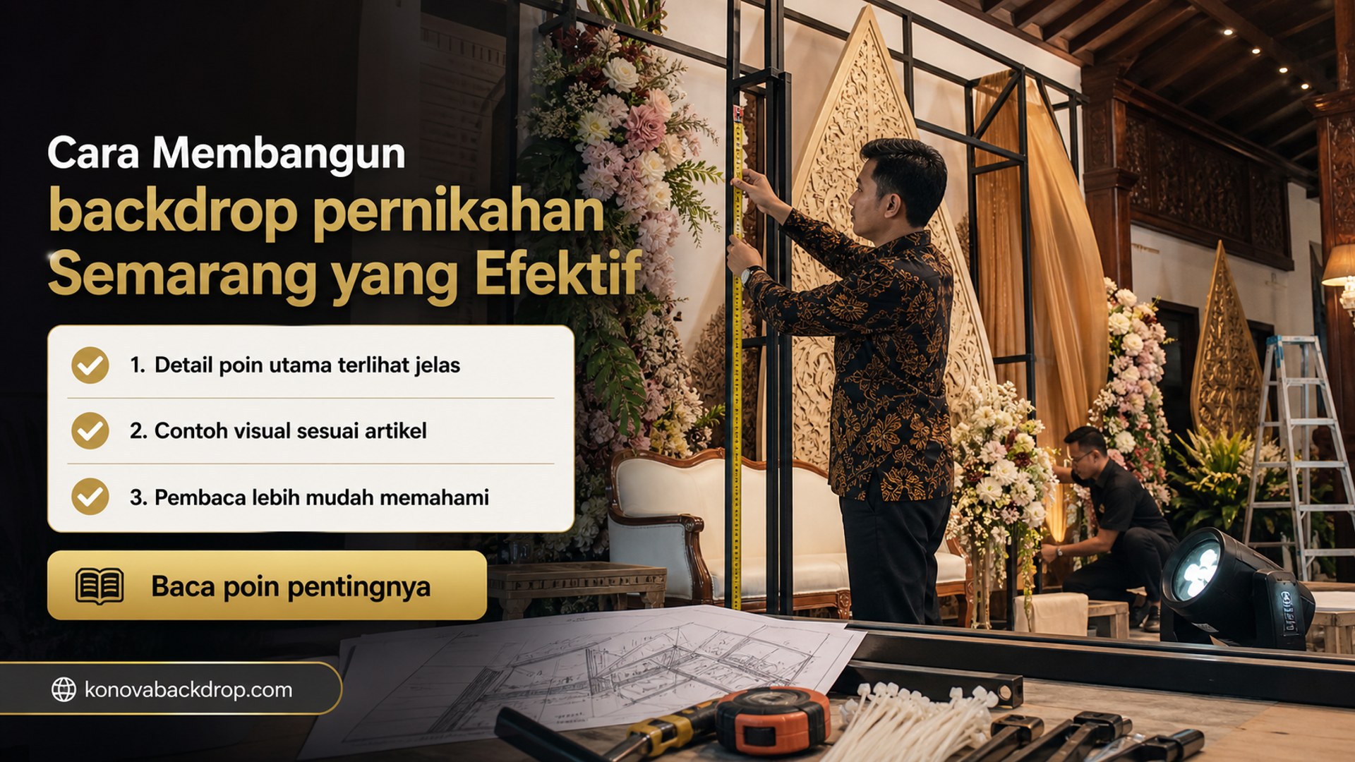 Ilustrasi Cara Membangun backdrop pernikahan Semarang yang Efektif