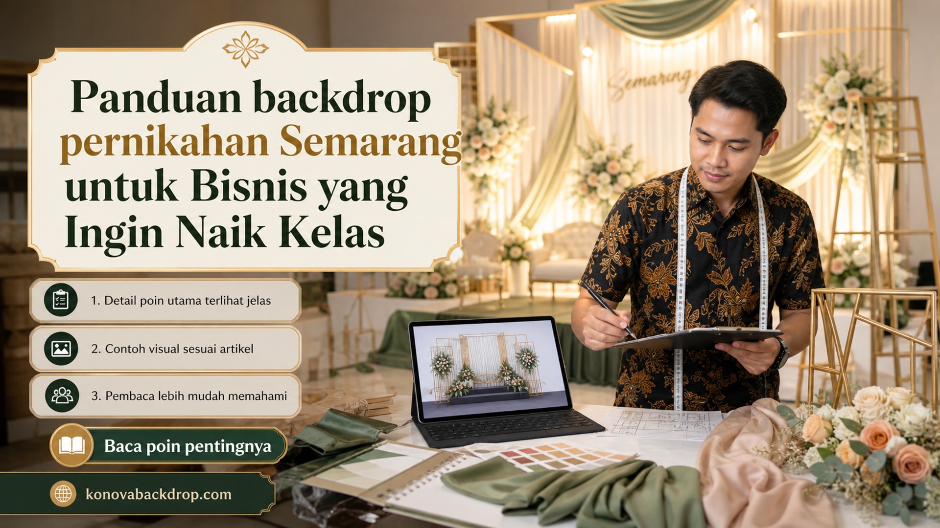 Ilustrasi Panduan backdrop pernikahan Semarang untuk Bisnis yang Ingin Naik Kelas