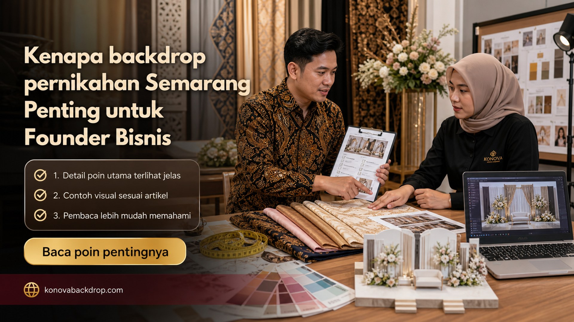 Ilustrasi Kenapa backdrop pernikahan Semarang Penting untuk Founder Bisnis