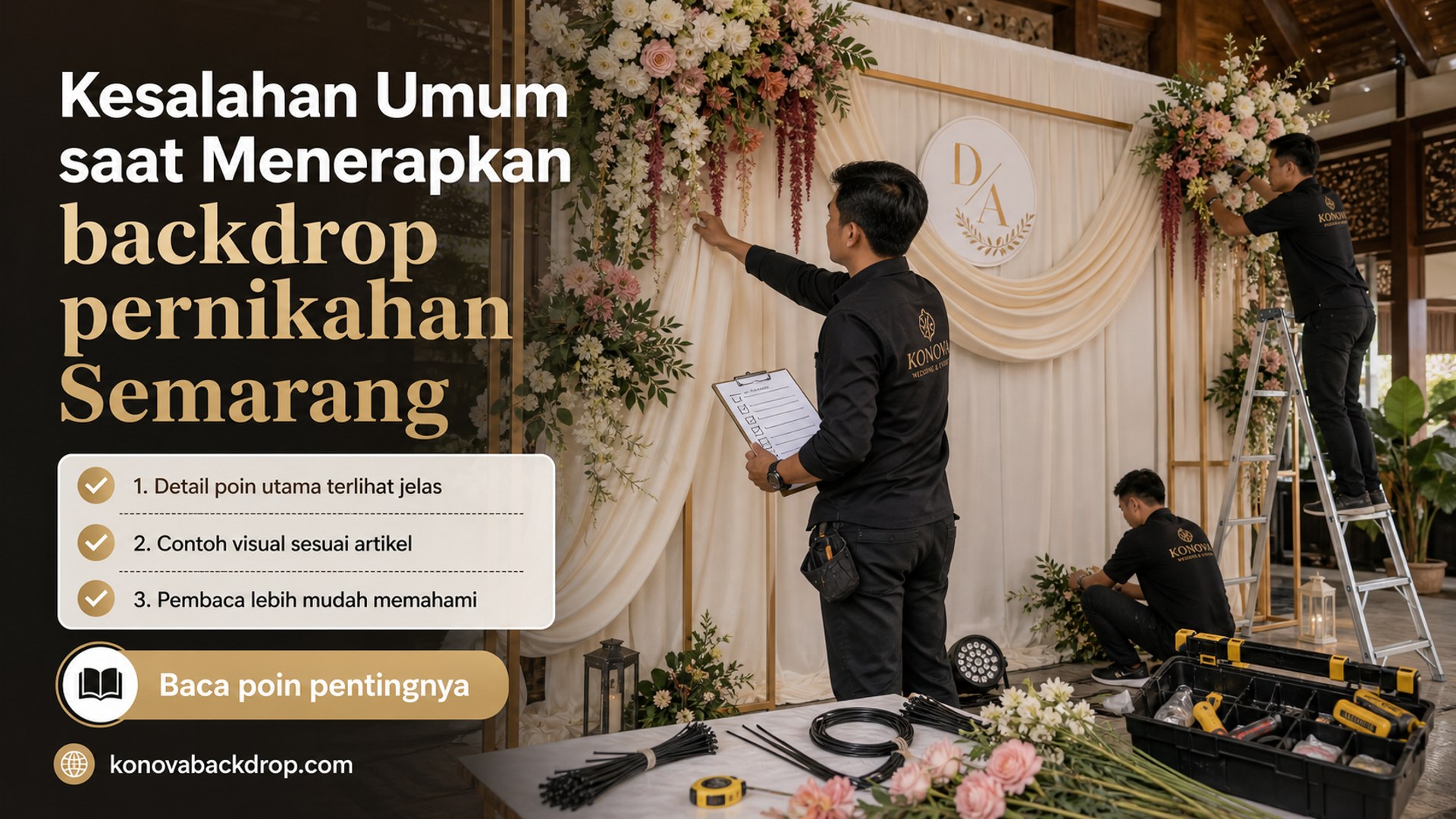 Ilustrasi Kesalahan Umum saat Menerapkan backdrop pernikahan Semarang